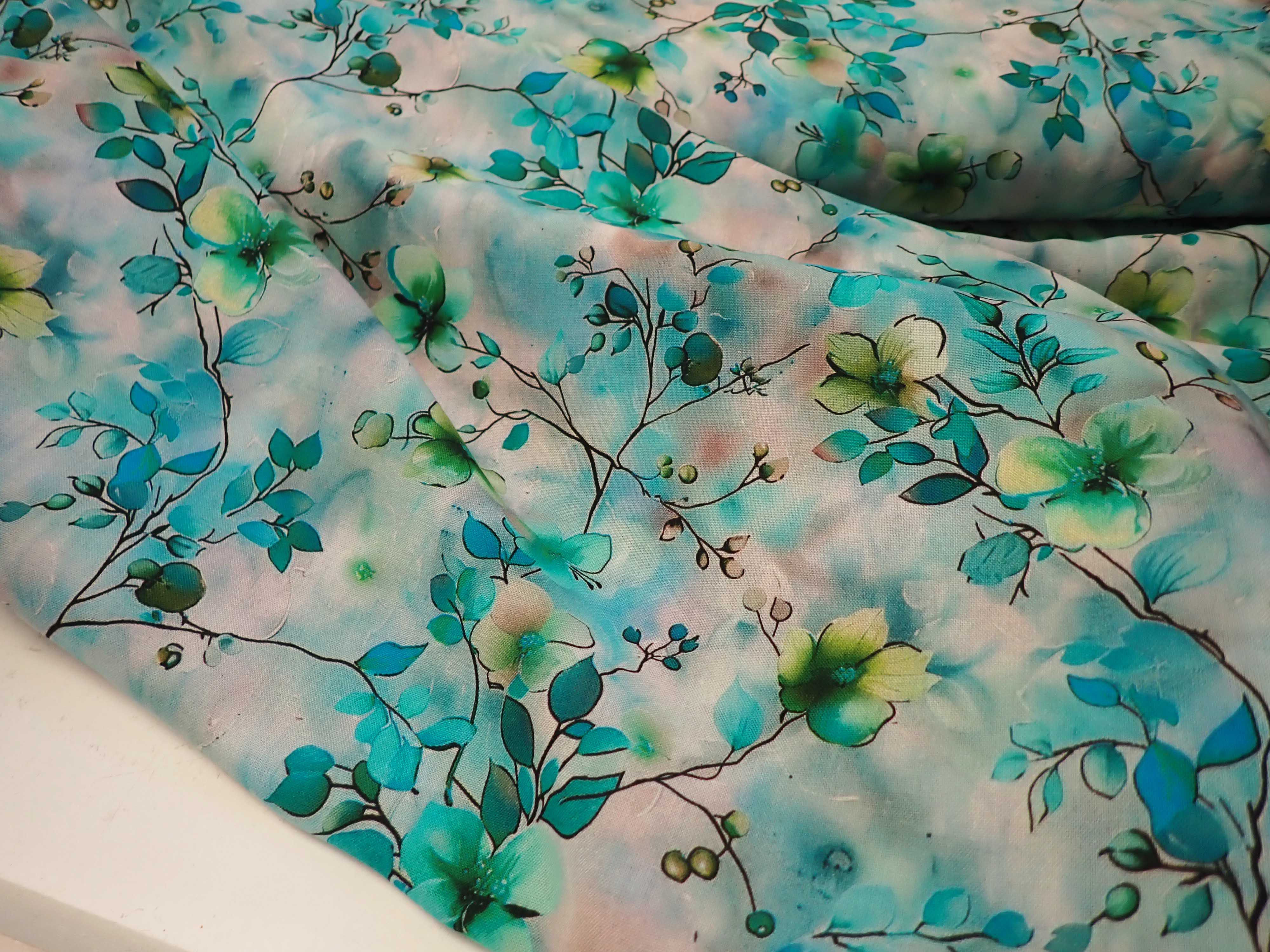 LÁTKA - UMĚLÉ HEDVÁBÍ - FOTOTISK