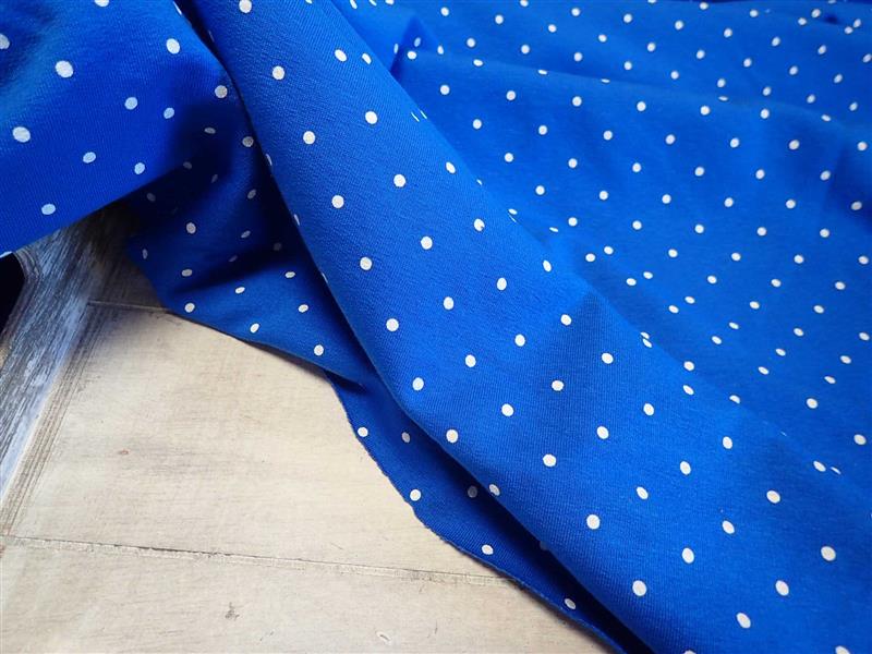 TEPLÁKOVINA - STŘEDNĚ  MODRÁ + PUNTÍKY