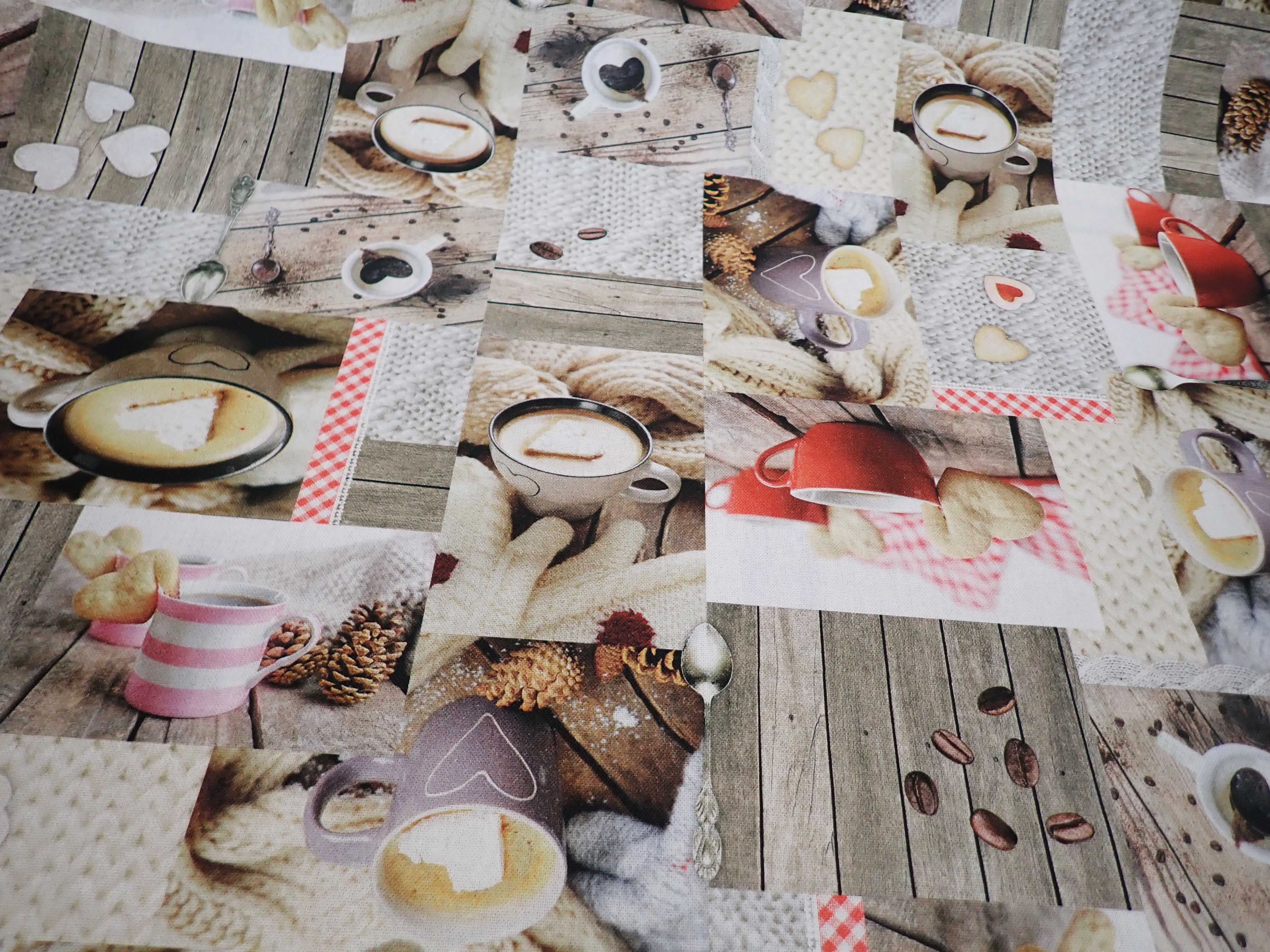 LÁTKA - FOTOTISK - HRNÍČKY + SRDÍČKA