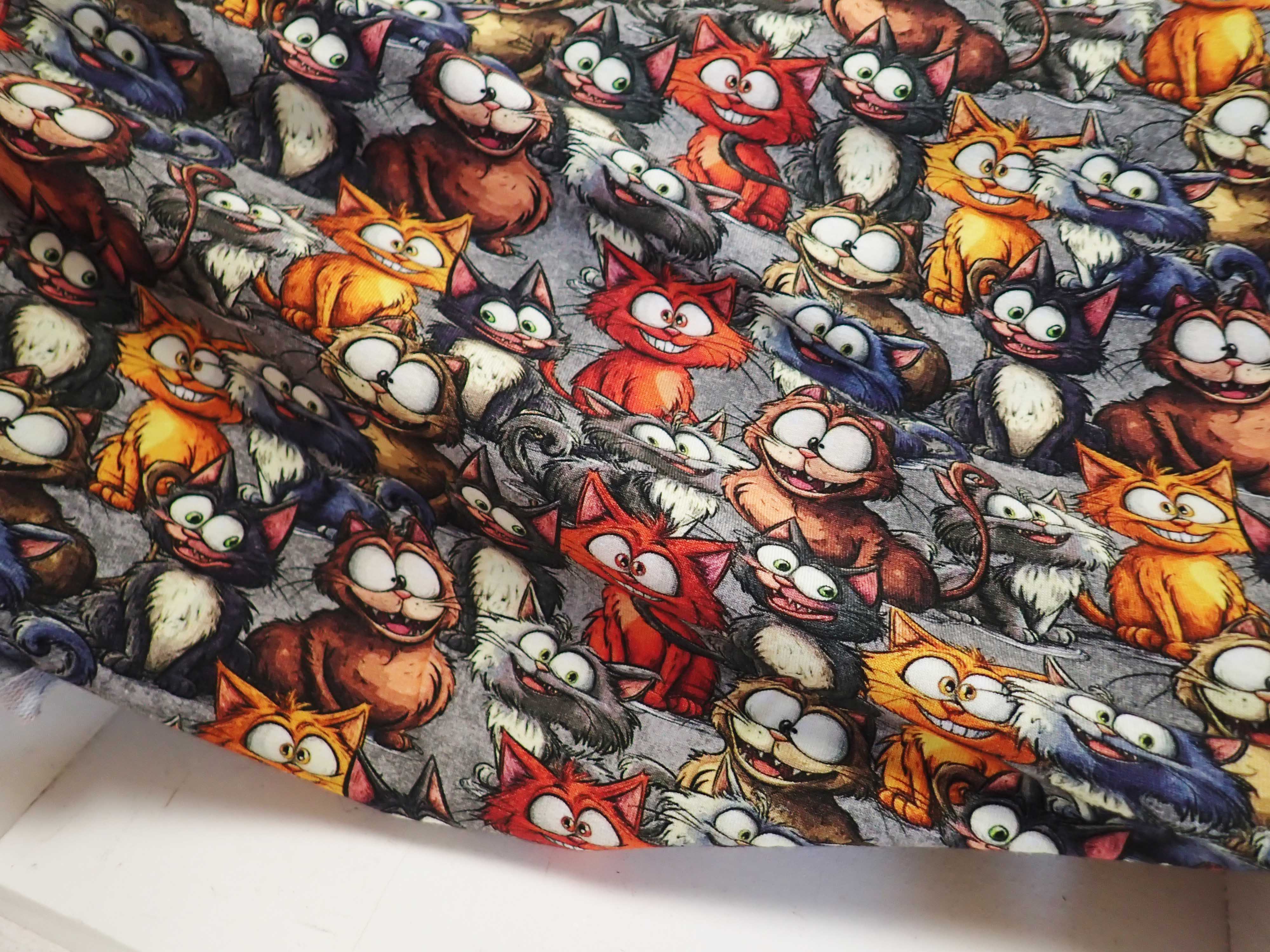 PLETENINA - JERSEY - FOTOTISK - KOČKY