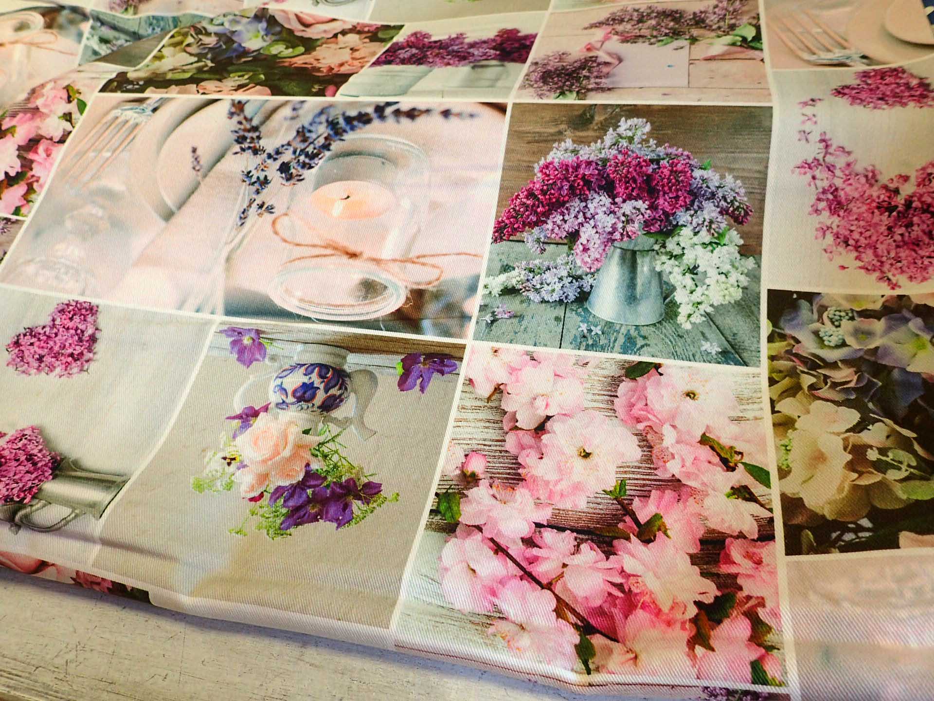 LÁTKA - FOTOTISK - KVĚTY - ŠEŘÍK