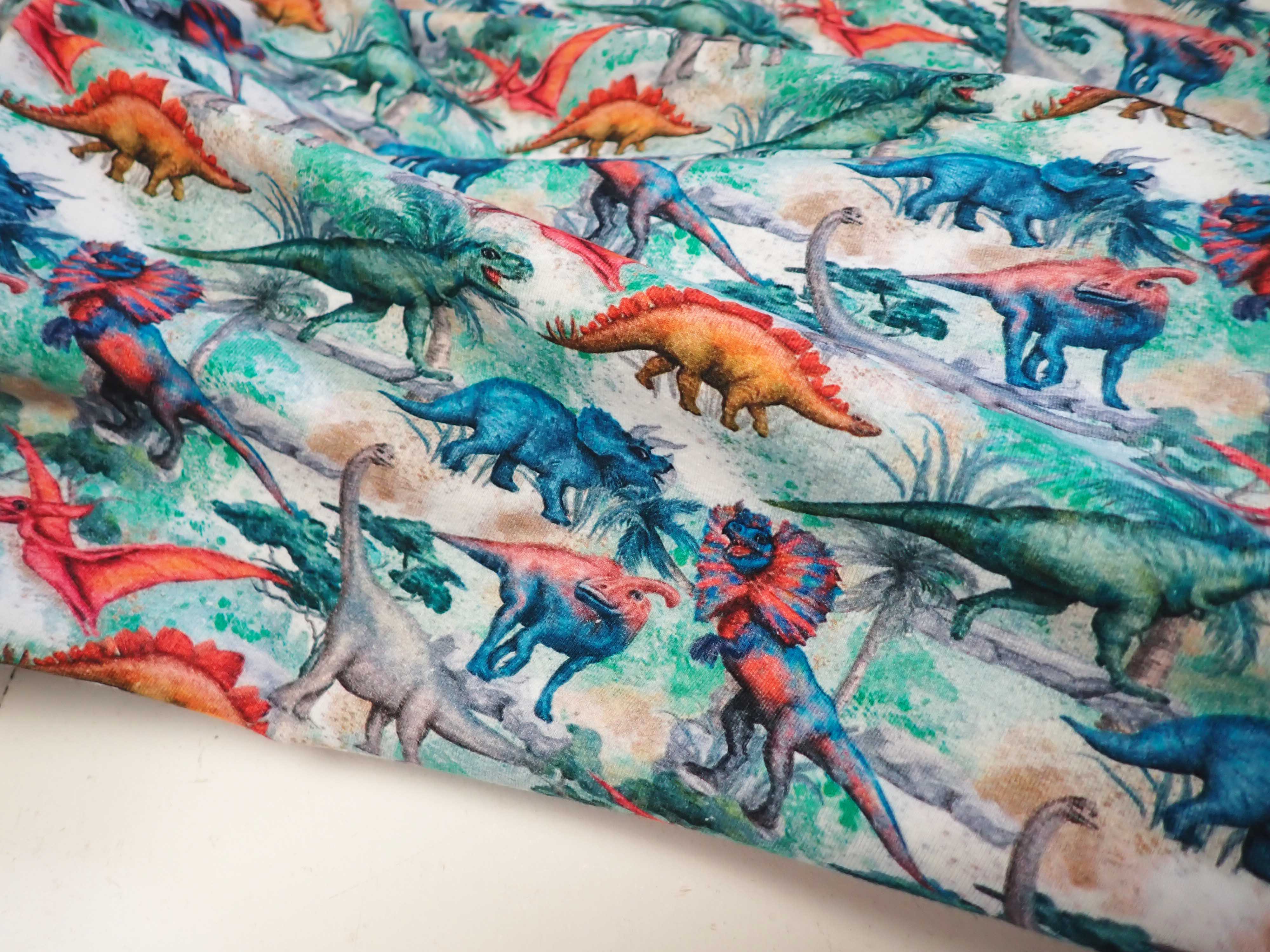 PLETENINA - JERSEY - FOTOTISK - DINOSAUŘI