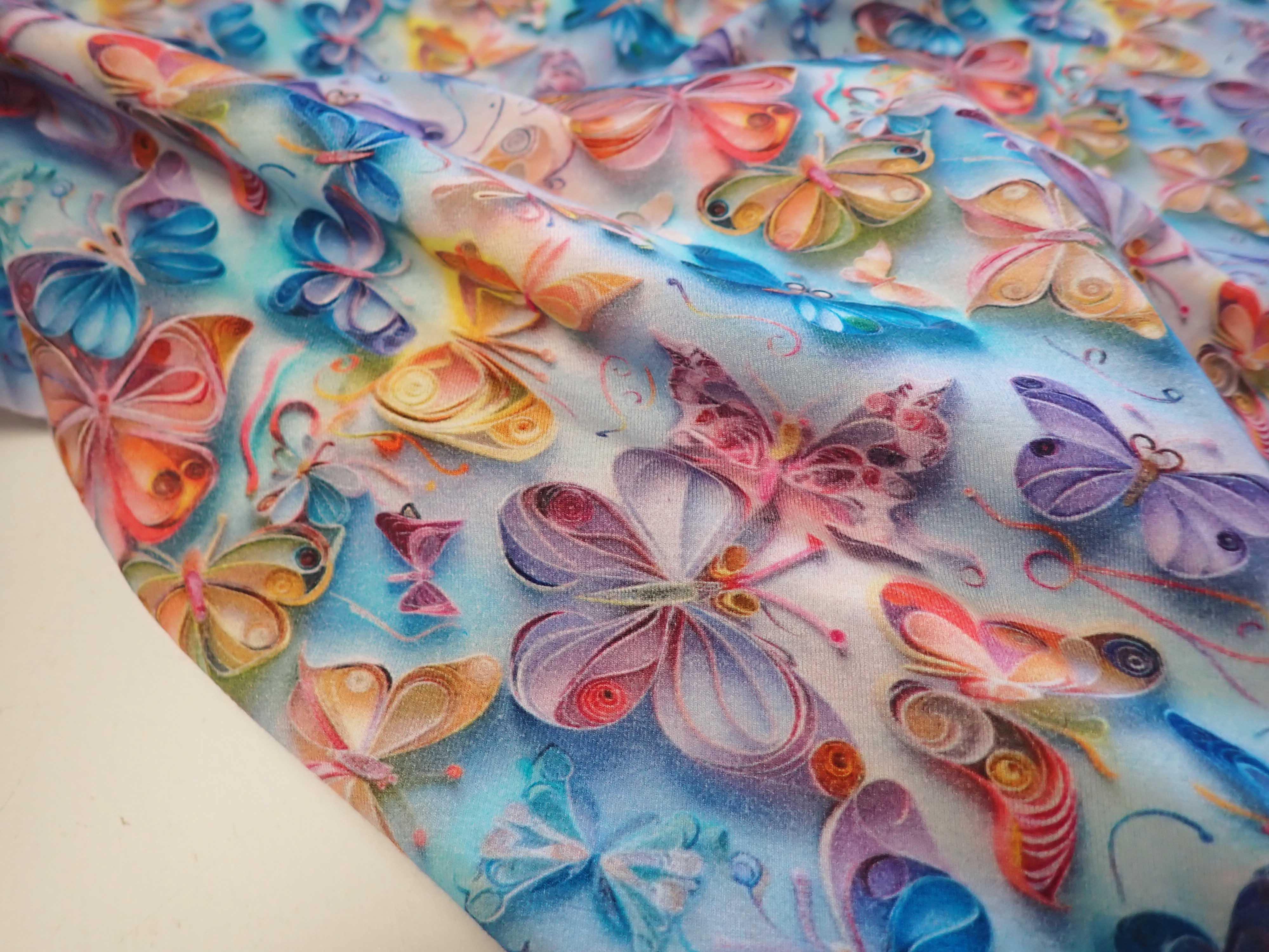 PLETENINA - JERSEY - FOTOTISK - MOTÝLCI