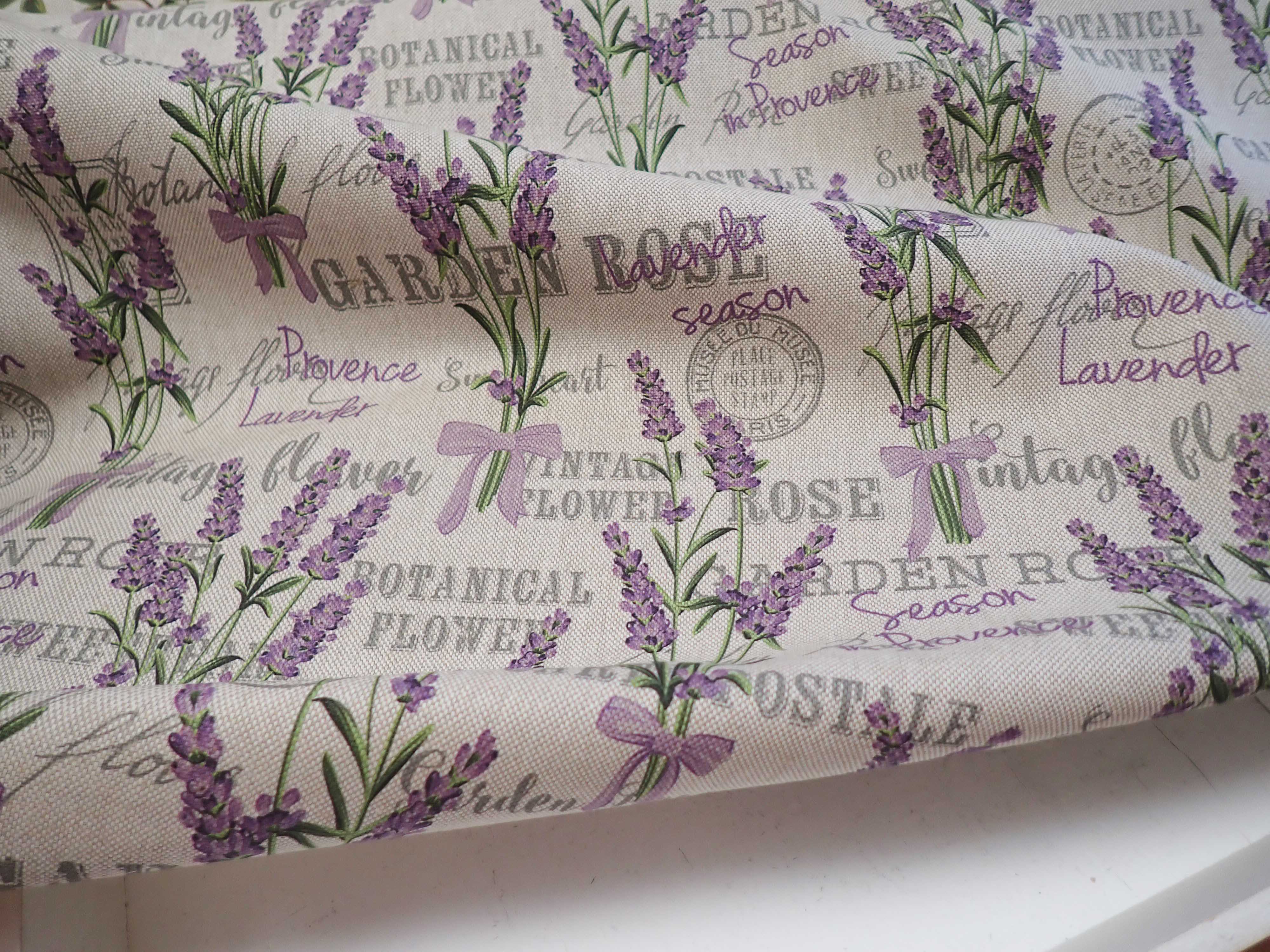 LÁTKA - REŽNÁ - FOTOTISK - LEVANDULE + PÍSMO