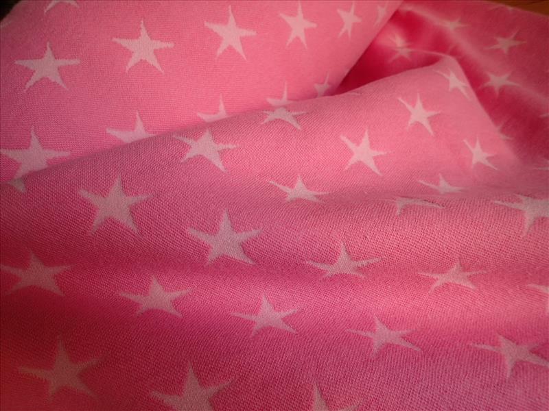 ELASTICKÝ NÁPLET - METRÁŽ - RŮŽOVÉ HVĚZDIČKY