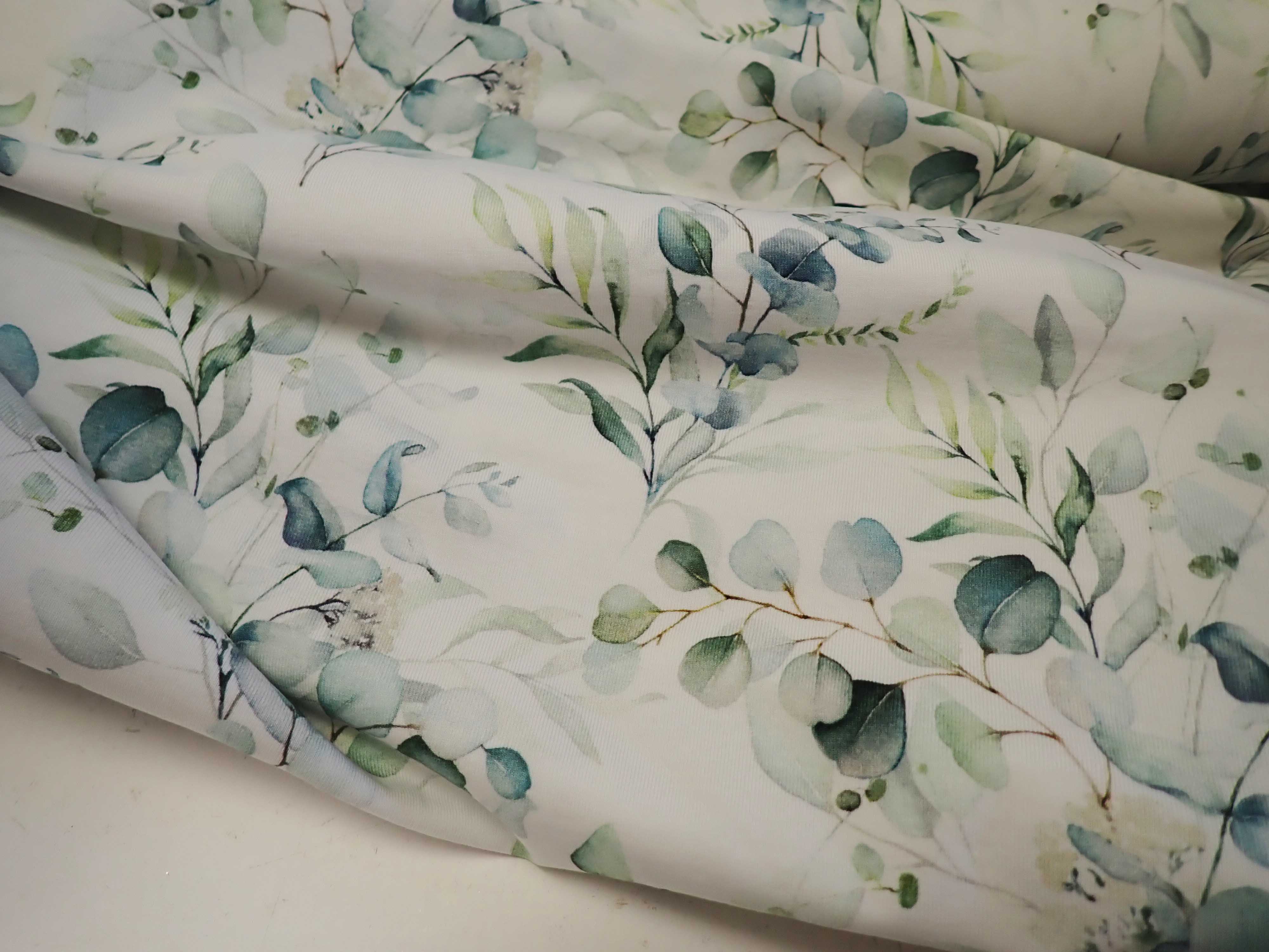 PLETENINA - JERSEY - FOTOTISK - EUKALYPTUS