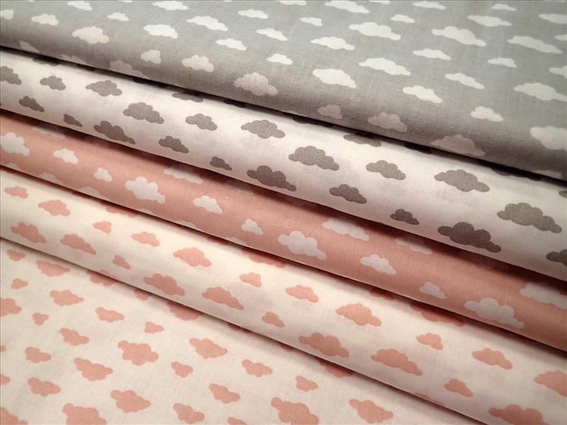 LÁTKA  - BÍLÁ + STARORŮŽOVÉ MRÁČKY