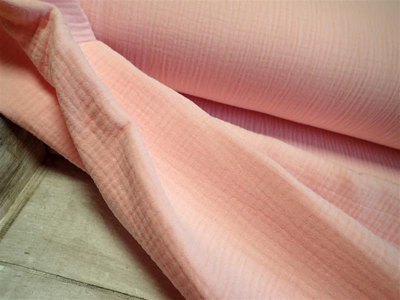 LÁTKA - DVOJITÁ GÁZOVINA - FÁČOVINA - SVĚTLE RŮŽOVÁ