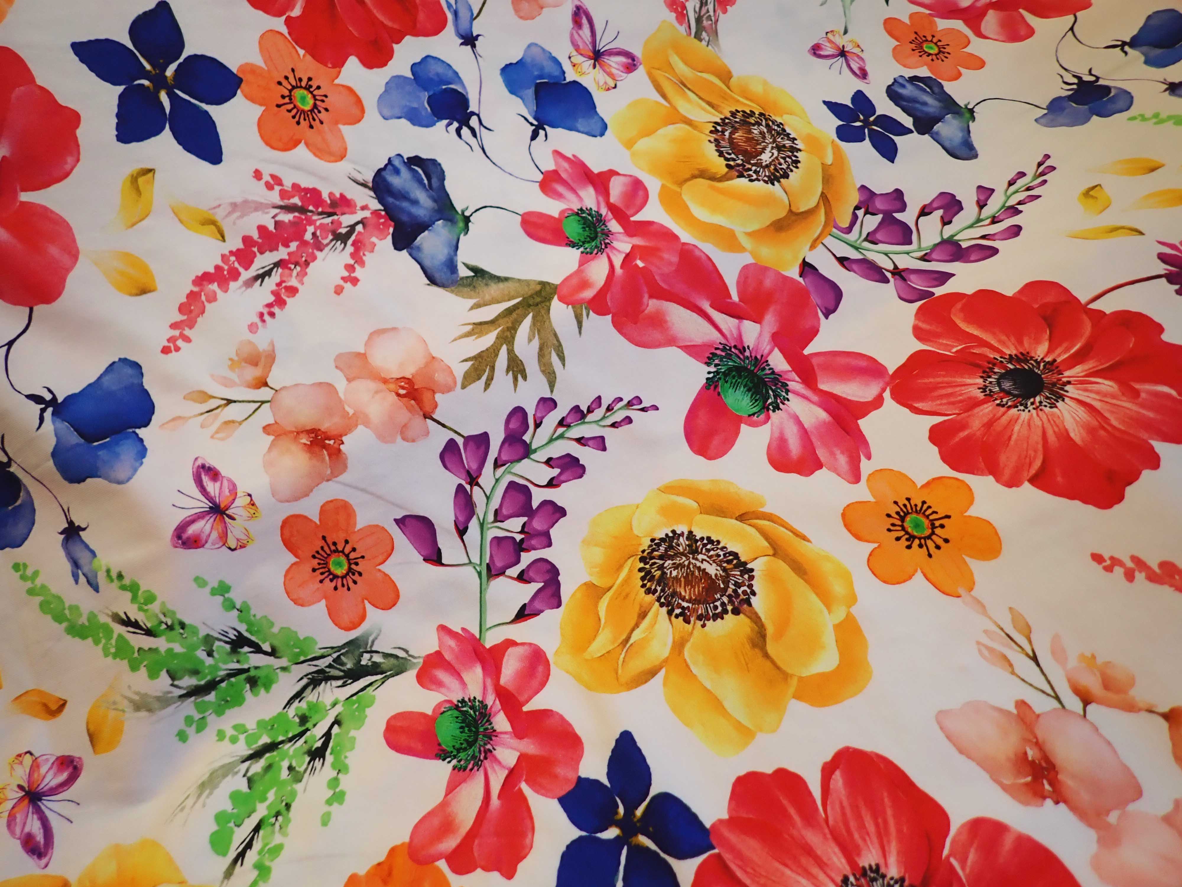 PLETENINA - JERSEY - FOTOTISK - KVĚTY