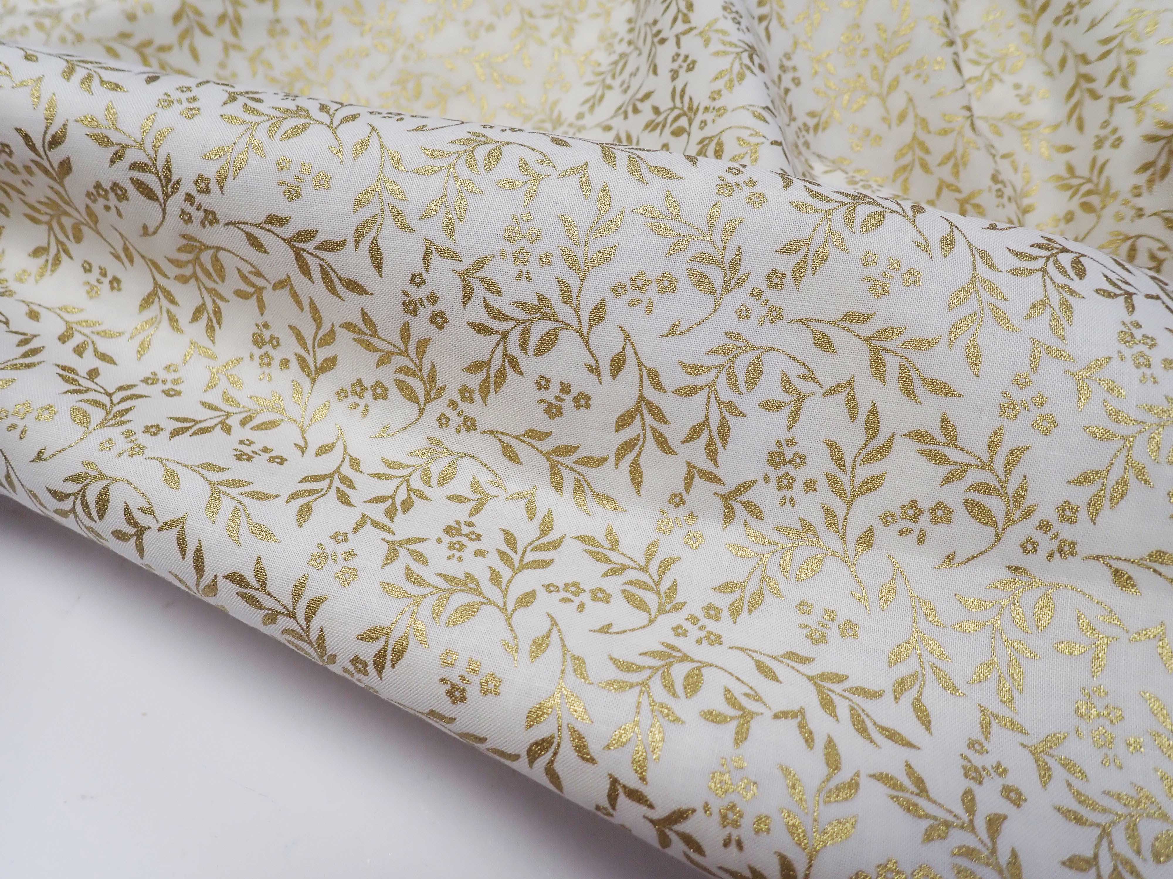 VÁNOČNÍ - SMETANOVÁ + ZLATÉ LÍSTEČKY