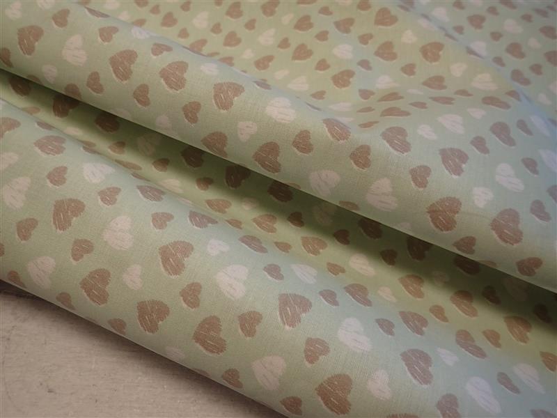 LÁTKA - PASTELOVĚ ZELENÁ + SRDÍČKA