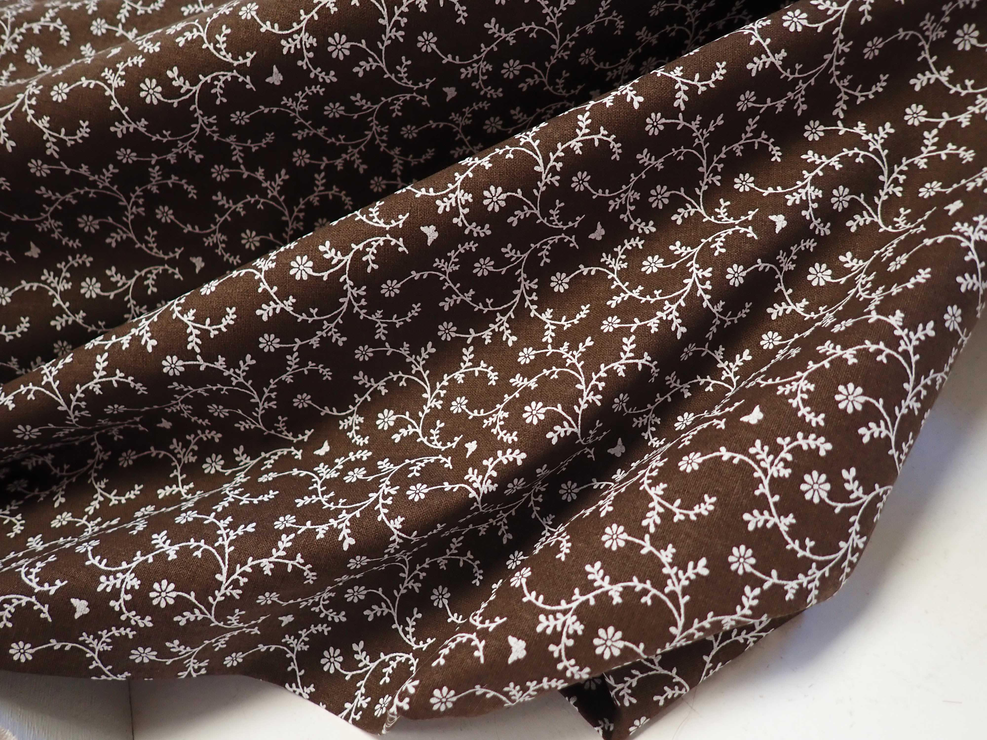 LÁTKA - HNĚDÁ + BÍLÉ VĚTVIČKY + KYTIČKY