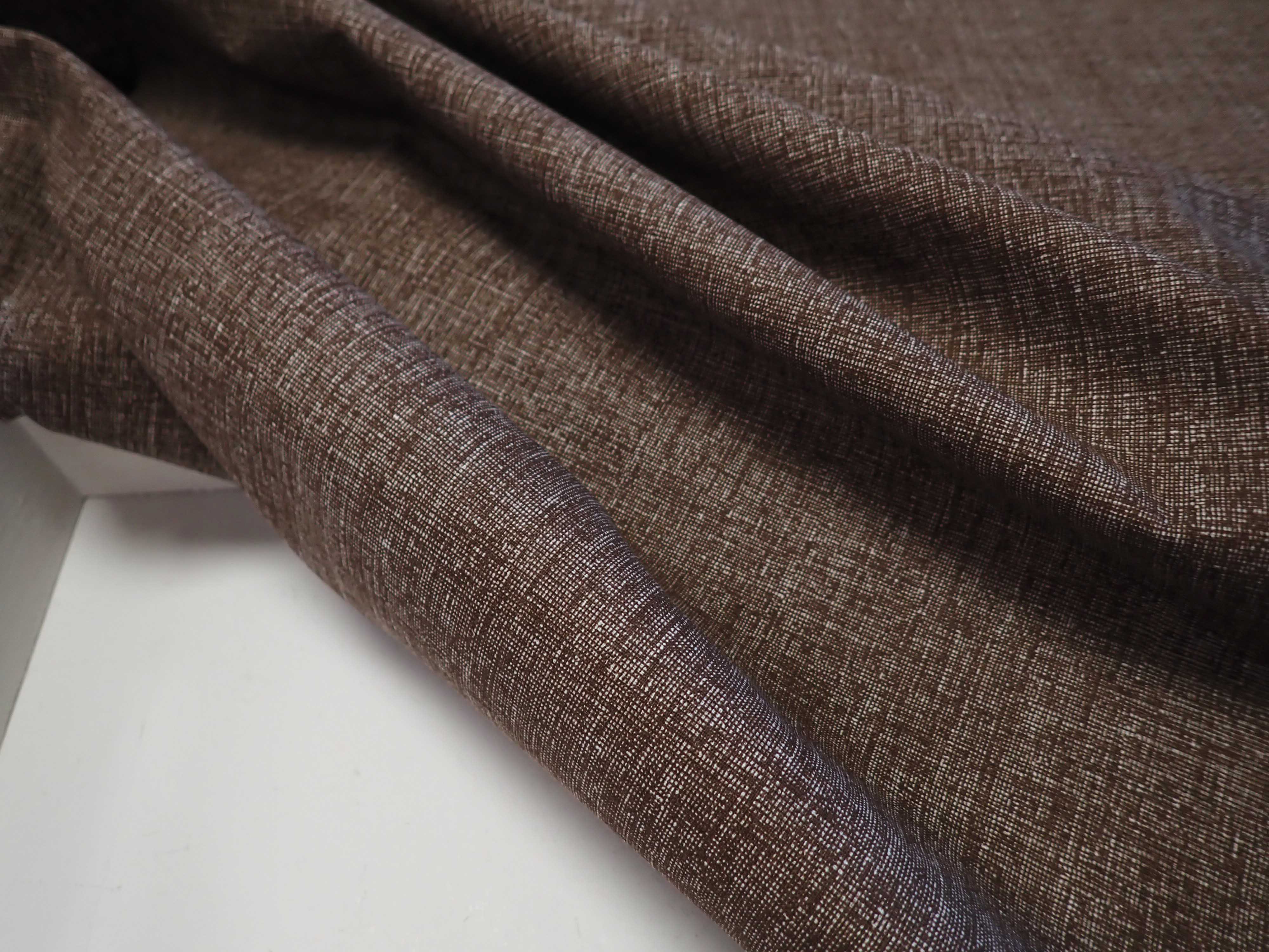 látka - LNĚNÝ EFEKT - HNĚDÝ