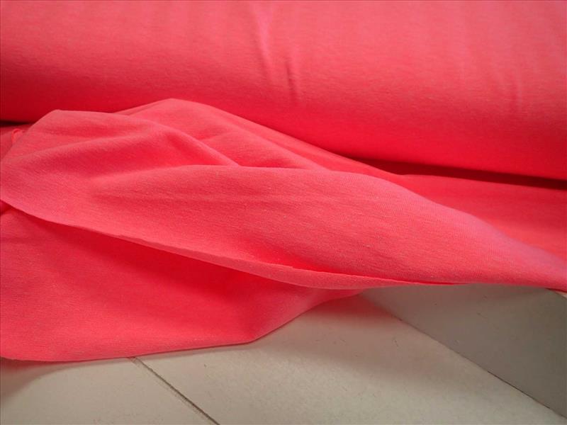 PLETENINA - JERSEY - NEONOVĚ RŮŽOVÁ