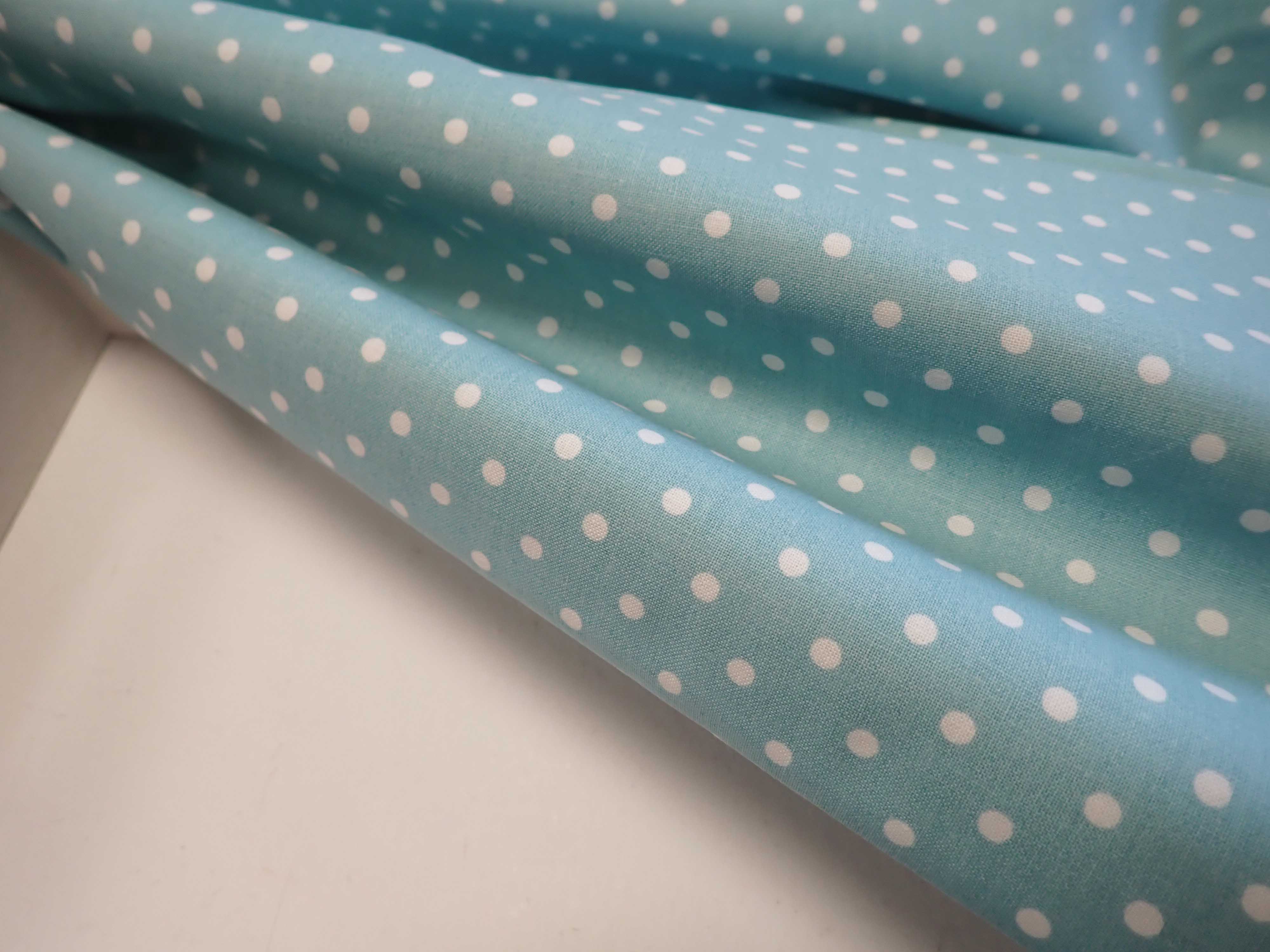 LÁTKA - MENTOLOVÁ + BÍLÉ  PUNTÍKY