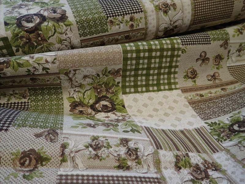 LÁTKA - POTAHOVKA - HNĚDÝ PATCHWORK