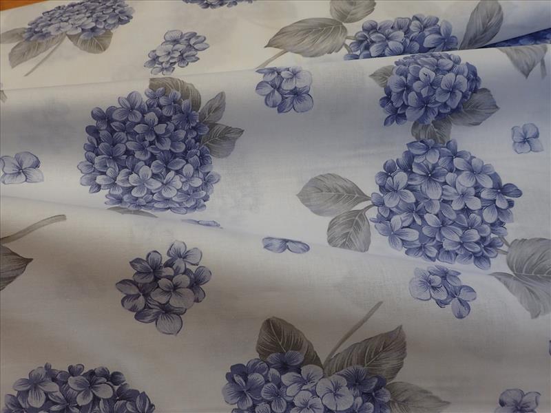 LÁTKA - HORTENZIE  - ŠEDÁ + MODRÁ