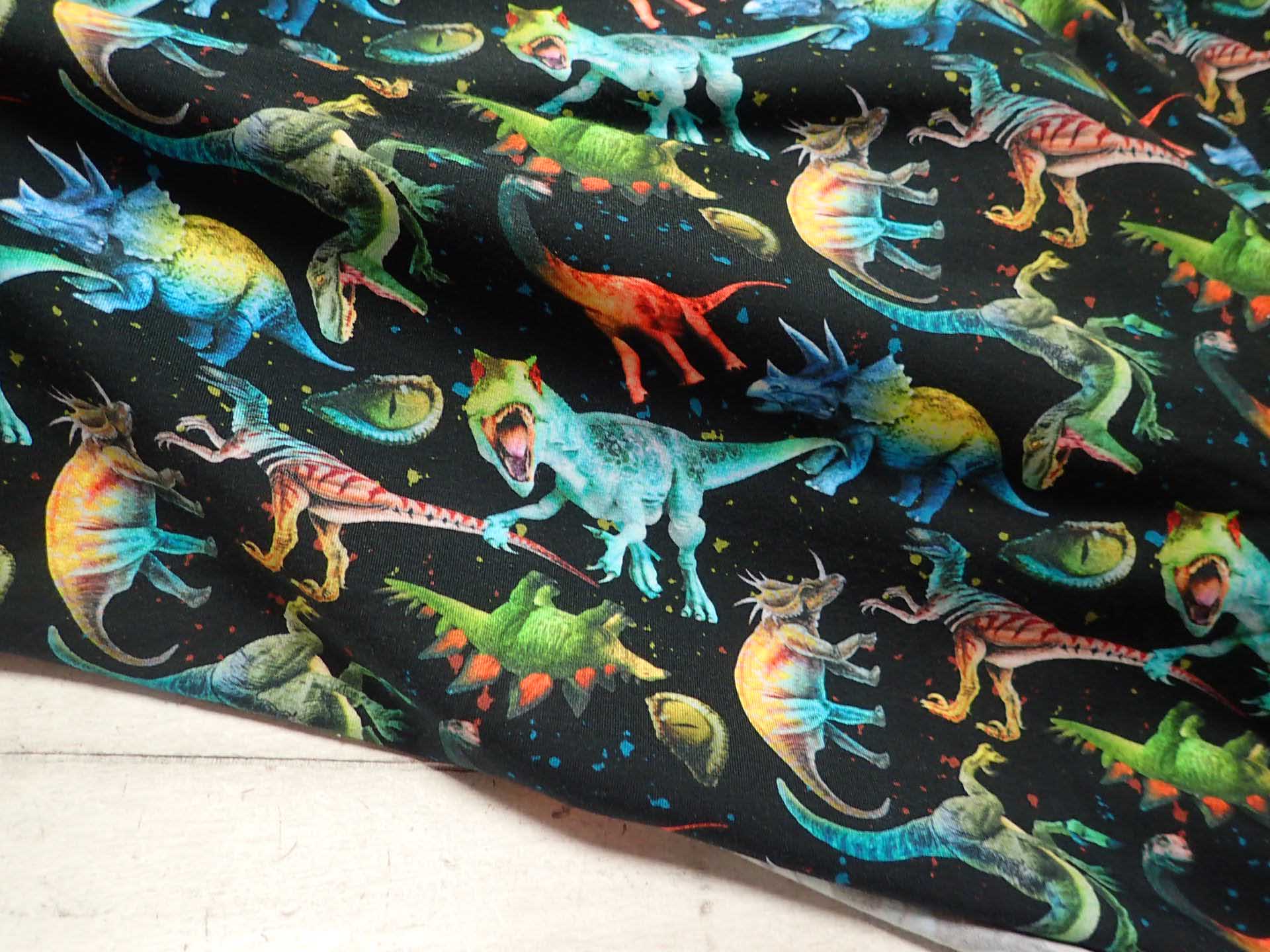 PLETENINA - JERSEY - FOTOTISK - DINOSAUŘI