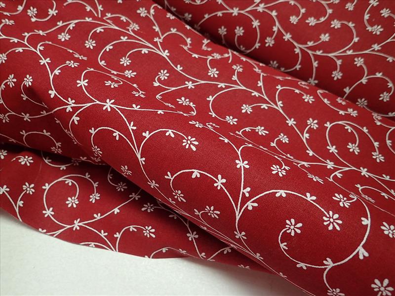 LÁTKA - BORDO + BÍLÉ ORNAMENTY