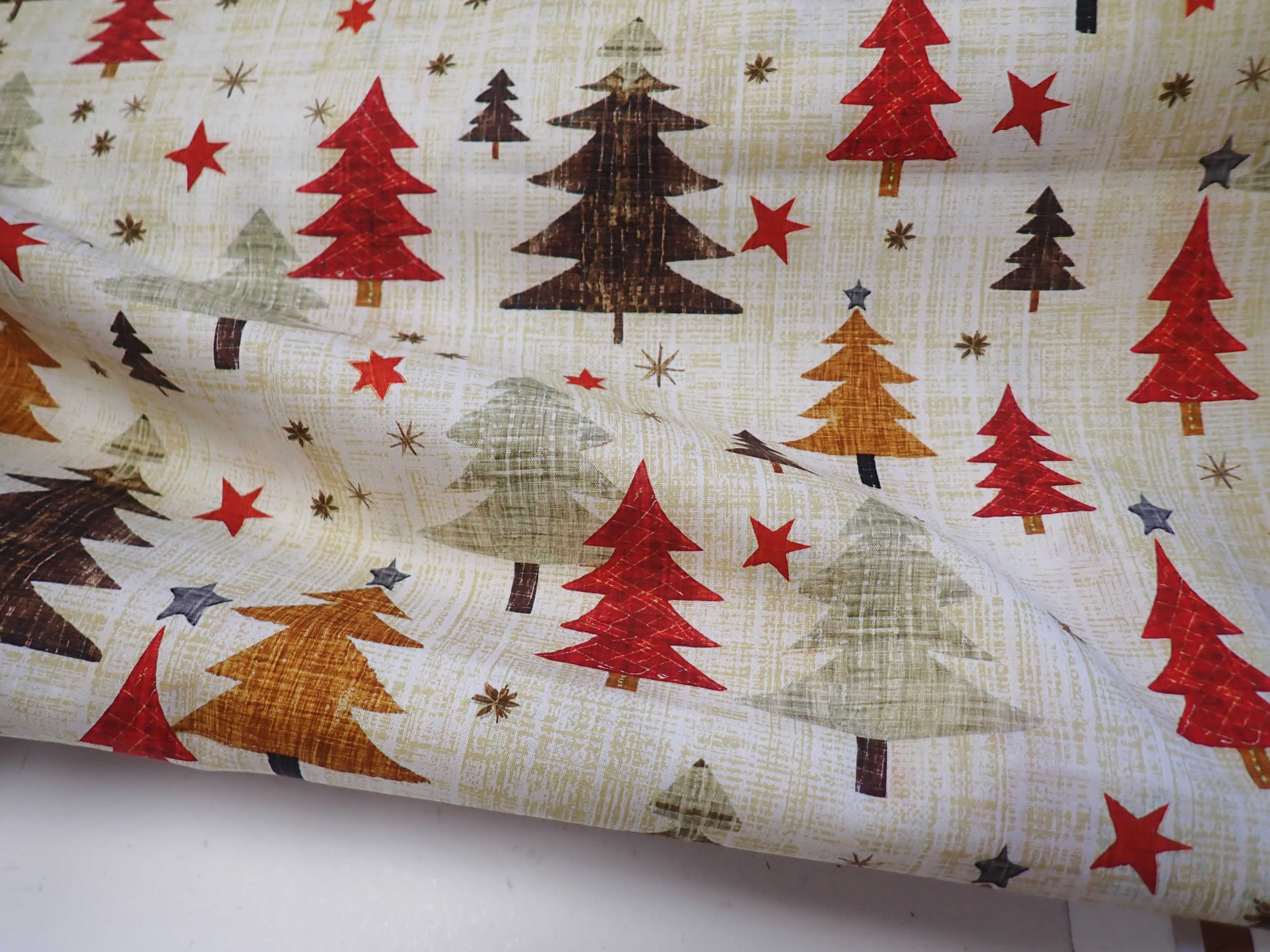 LÁTKA - VÁNOČNÍ - ČERVENÉ STROMEČKY