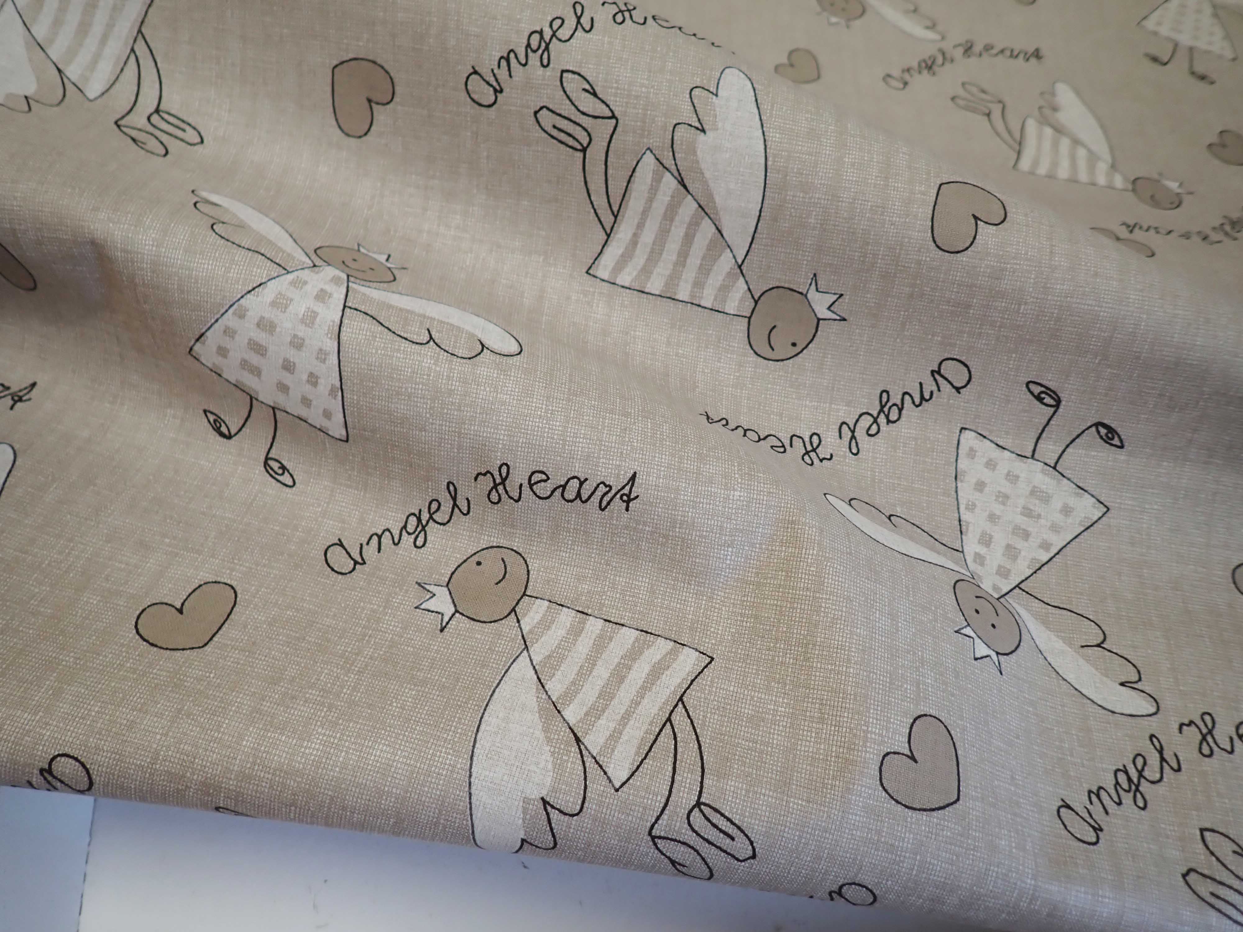 LÁTKA - VÁNOČNÍ - LNĚNÝ EFEKT + ANDÍLCI