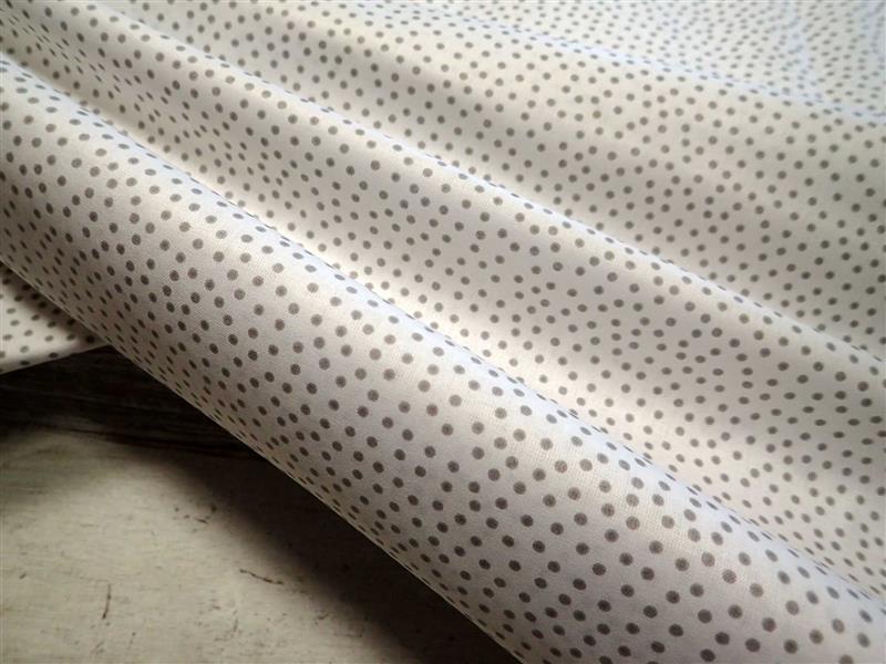 LÁTKA - BÍLÁ + ŠEDÉ PUNTÍKY