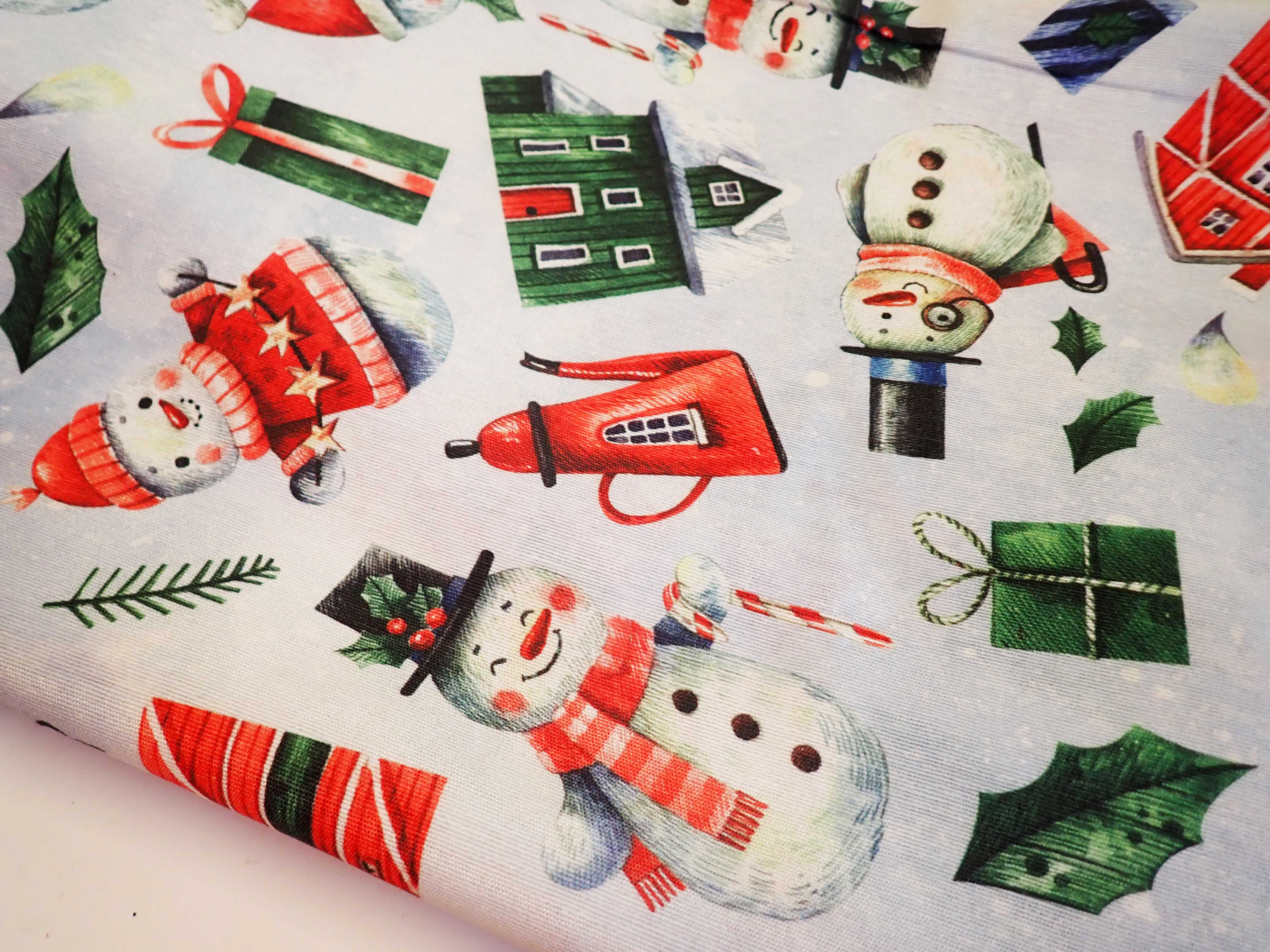 LÁTKA - POTAHOVKA - VÁNOČNÍ - SNĚHULÁK + DOMEČEK