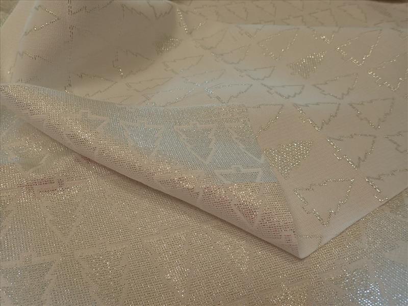 LÁTKA - VÁNOČNÍ - STŘÍBRNÉ NITKY - STROMEČKY - OBOUSTRANNÁ