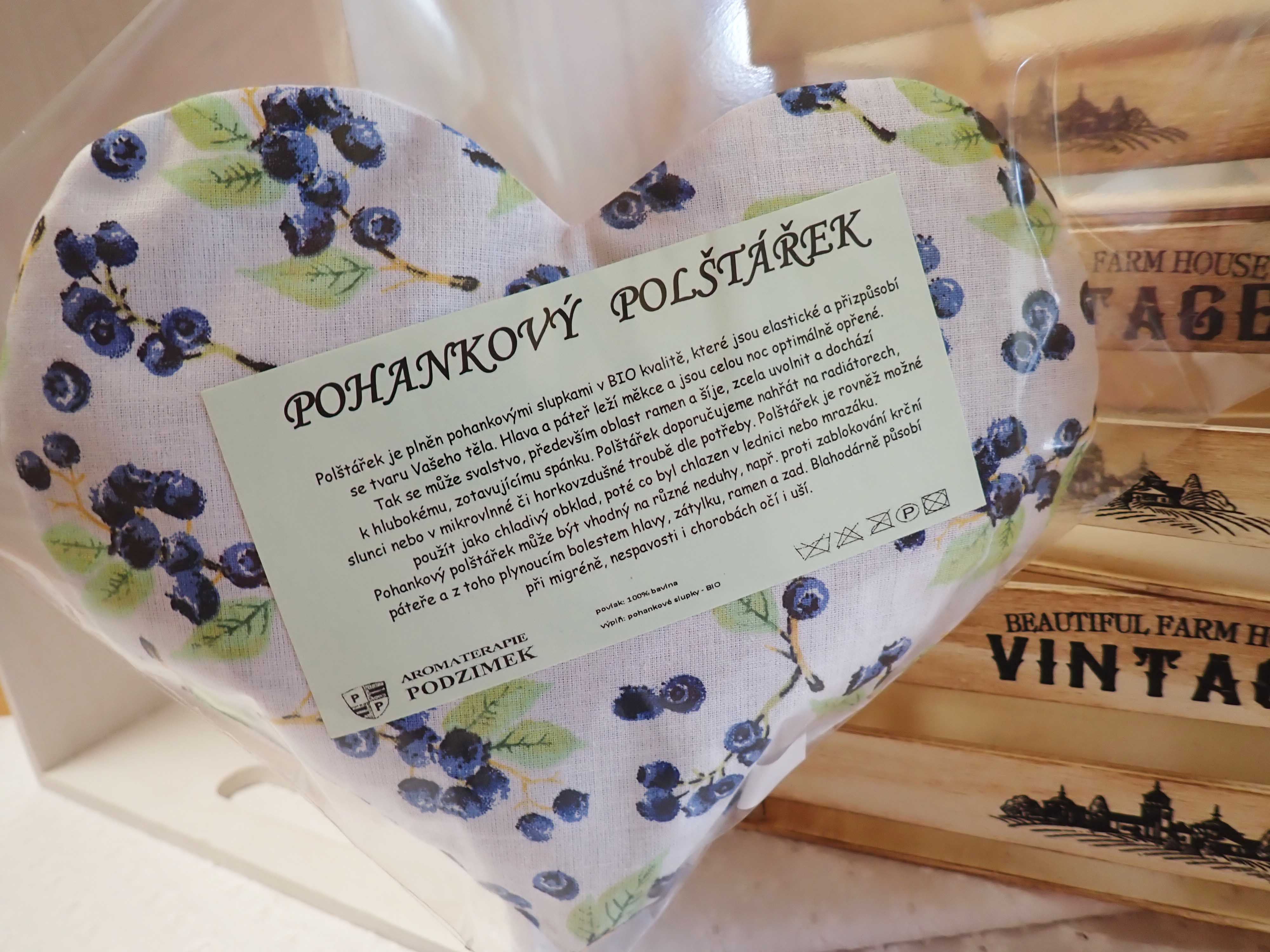 NAHŘÍVACÍ POHANKOVÝ POLŠTÁŘEK - SRDÍČKO