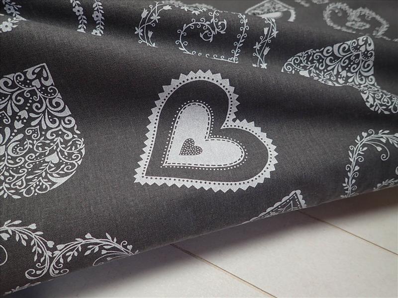 LÁTKA - ŠEDÁ + BÍLÁ SRDÍČKA