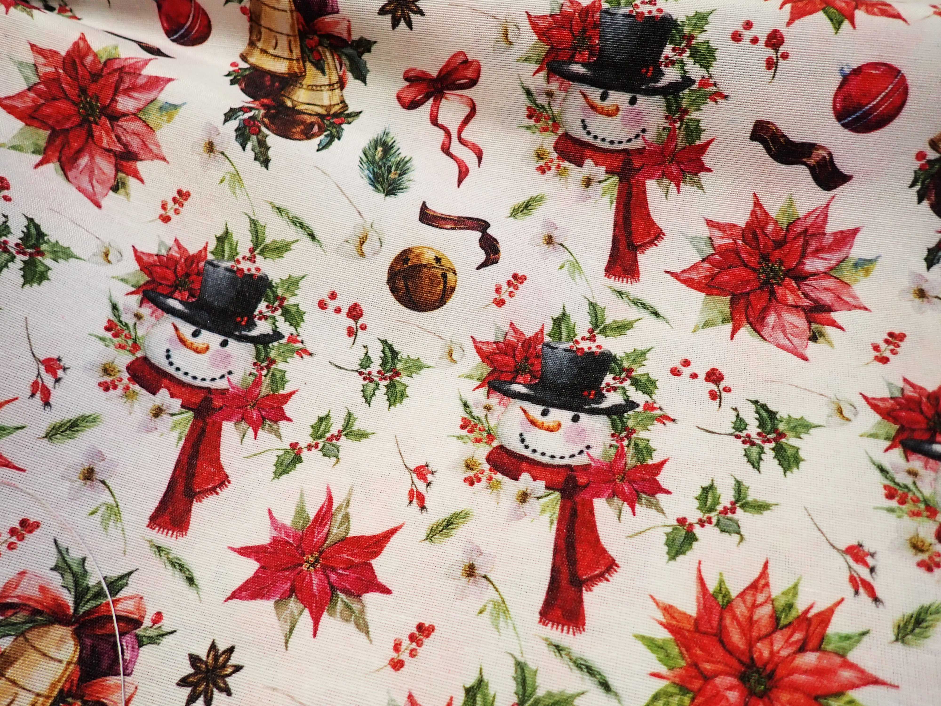 LÁTKA - VÁNOČNÍ - POTAHOVKA - SNĚHULÁCI