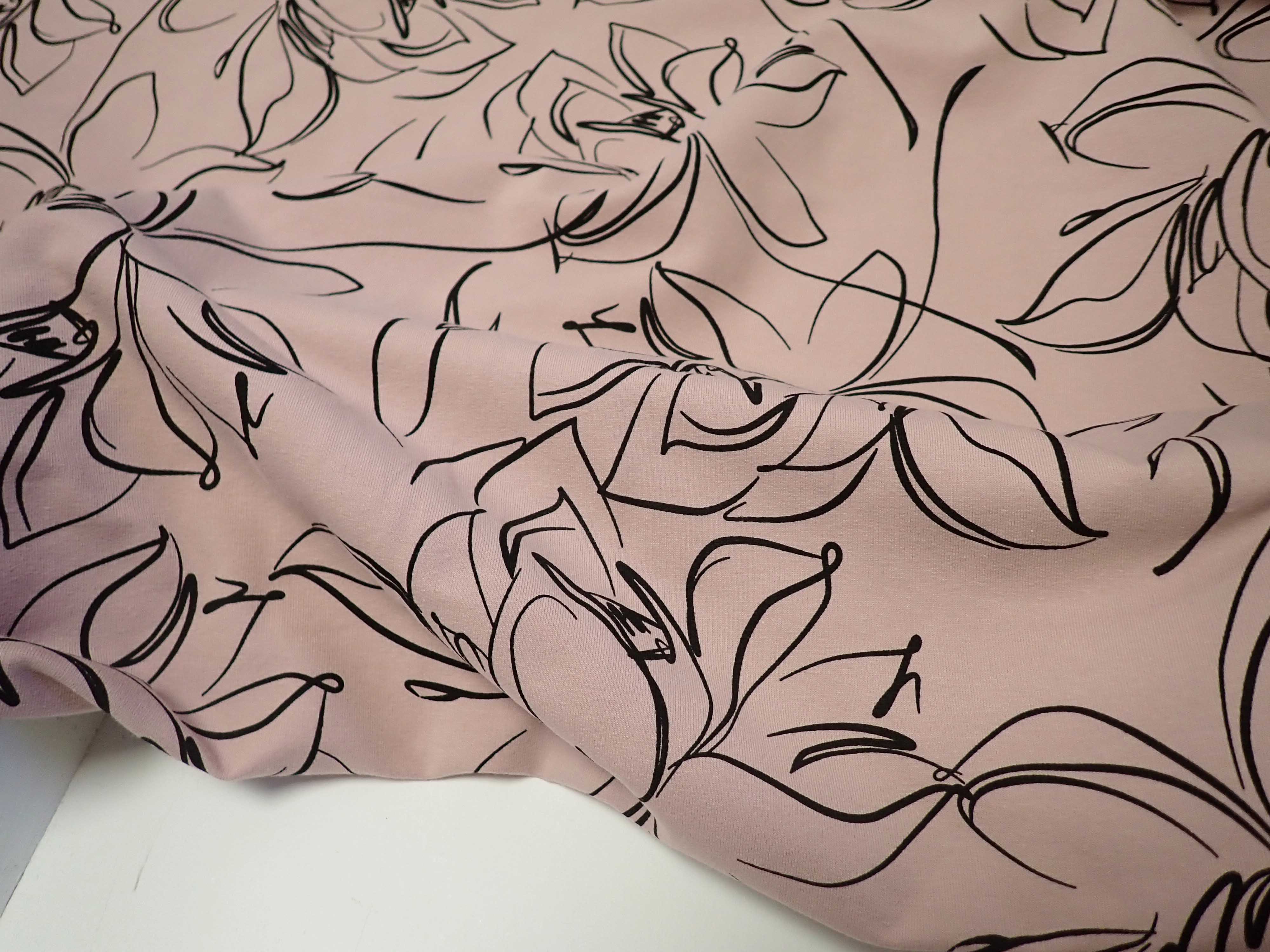 LÁTKA - TEPLÁKOVINA - STARORŮŽOVÁ - OBRYSY KVĚTŮ