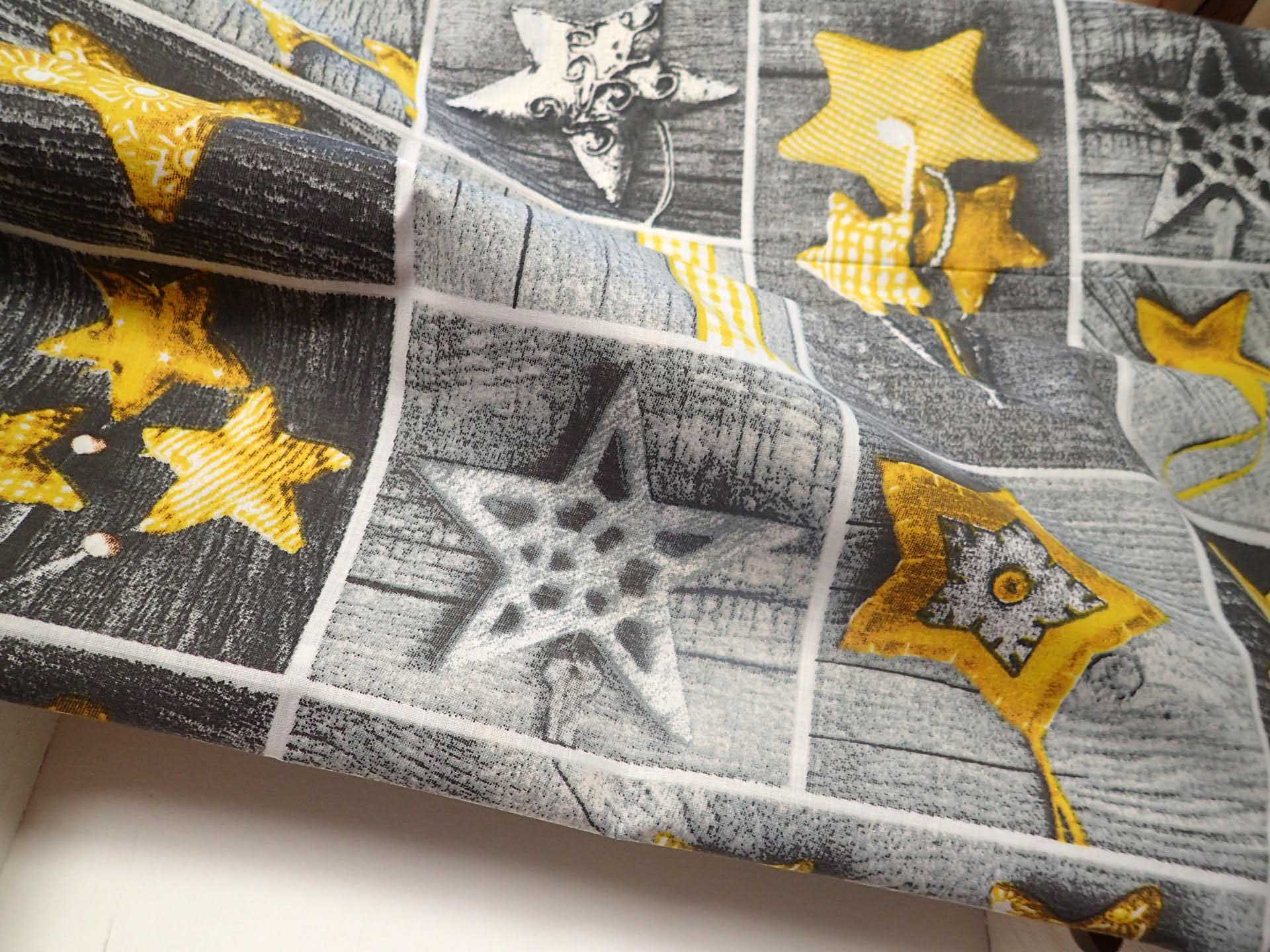 LÁTKA - VÁNOČNÍ - ŽLUTÉ HVĚZDIČKY