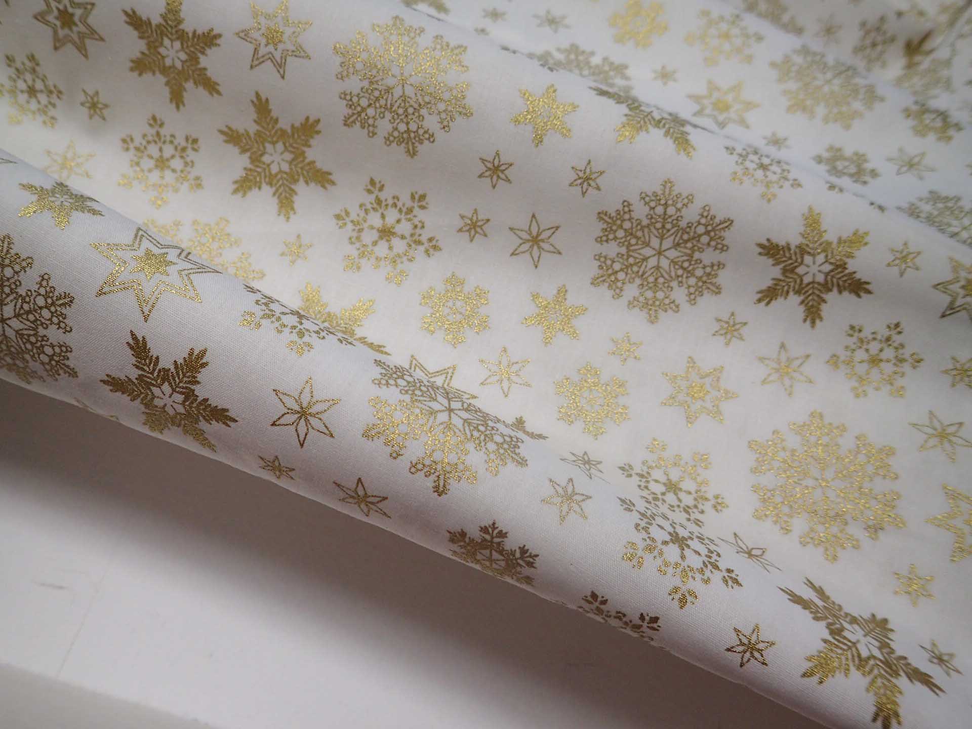 LÁTKA - VÁNOČNÍ - ZLATÉ VLOČKY