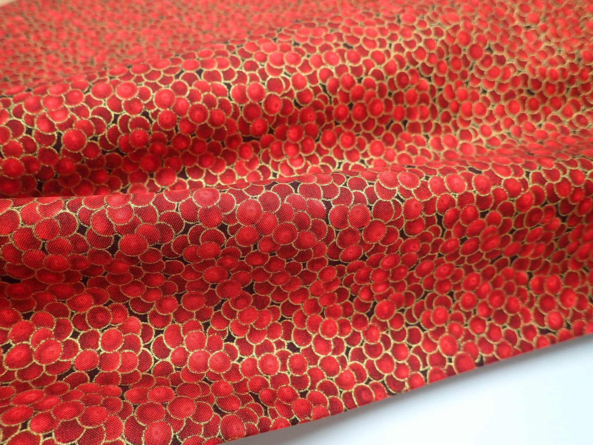 LÁTKA - VÁNOČNÍ - ČERVENÁ + ZLATÁ