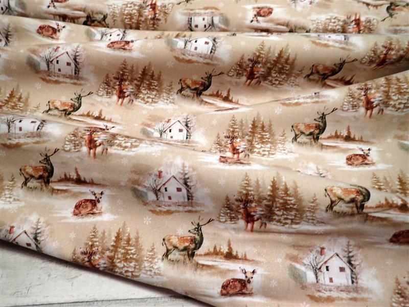 LÁTKA - VÁNOČNÍ - DOMEČKY - FOTOTISK