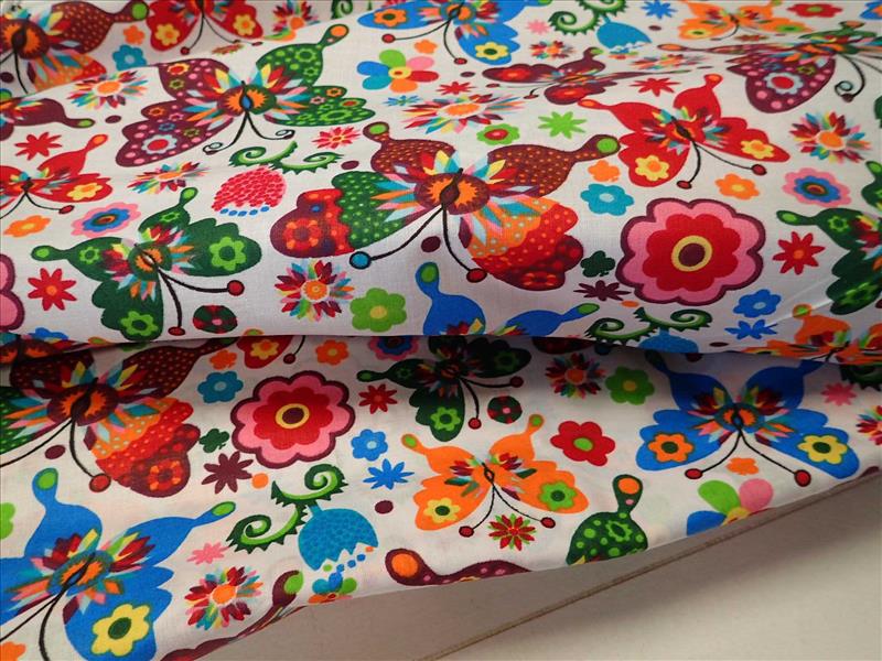 LÁTKA - BÍLÁ + BAREVNÍ MOTÝLCI