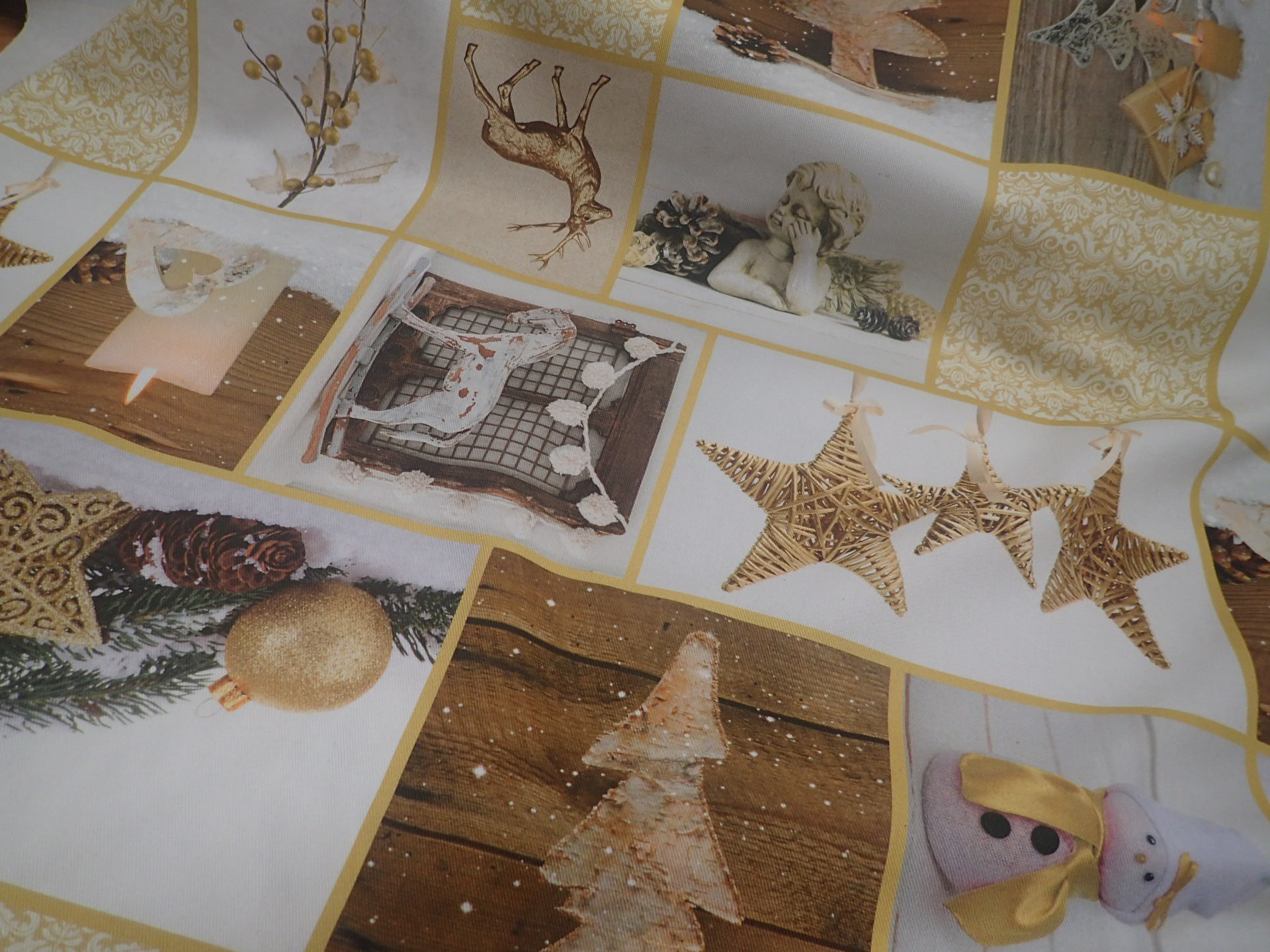 LÁTKA - VÁNOČNÍ FOTOTISK - SRDÍČKO + SVÍČKA + STROMEČEK