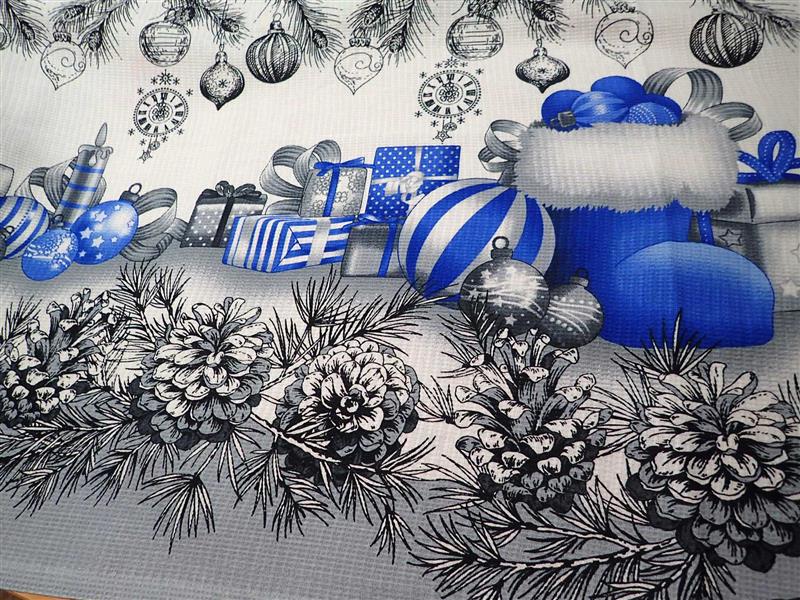 látka - WAFFLE - UTĚRKOVINA - VÁNOČNÍ