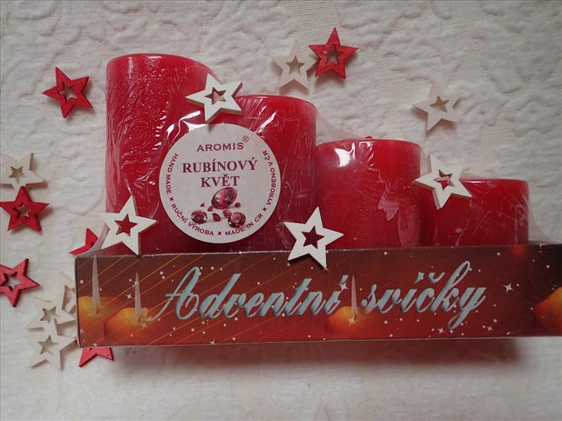 ADVENTNÍ SVÍČKY S VŮNÍ RUBÍNOVÉHO KVĚTU