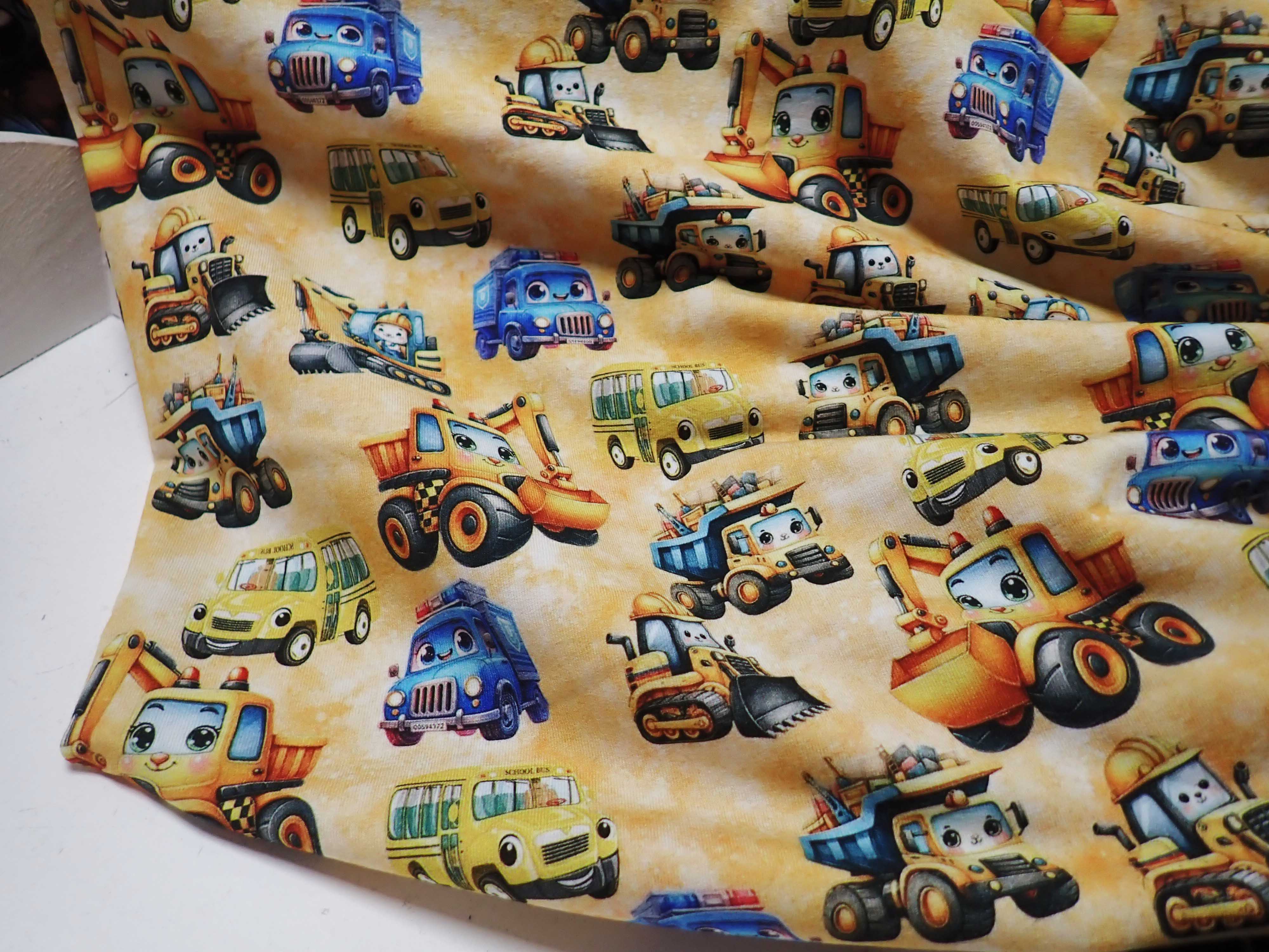 PLETENINA - JERSEY - FOTOTISK - NÁKLAĎÁK + BAGR + AUTOBUS