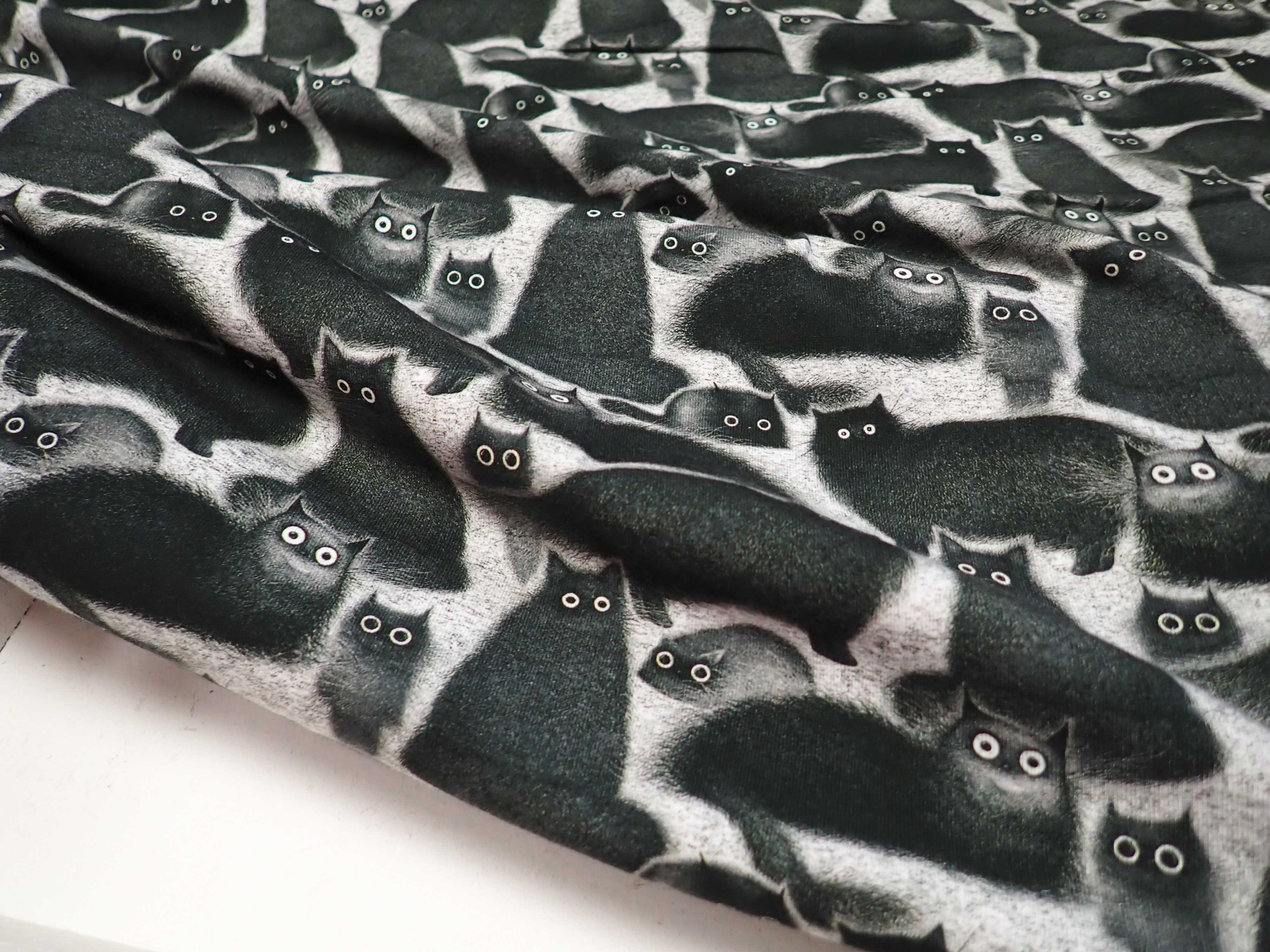 PLETENINA - JERSEY - FOTOTISK - KOČKY