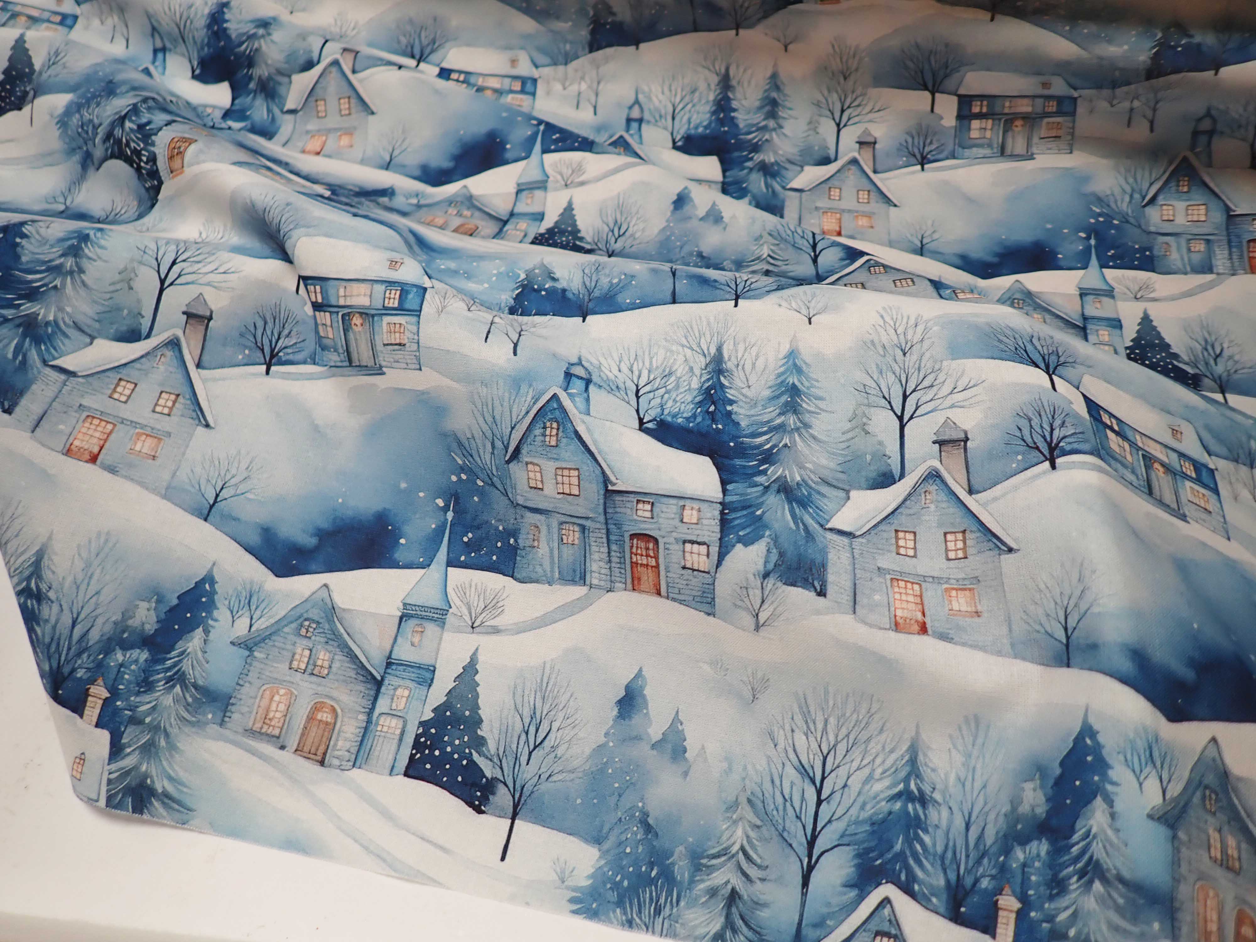 LÁTKA - VÁNOČNÍ - FOTOTISK - DOMEČKY