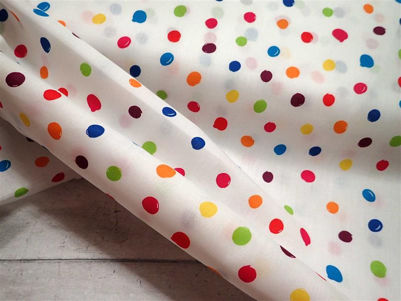 LÁTKA - POPELÍN - BAREVNÉ PUNTÍKY