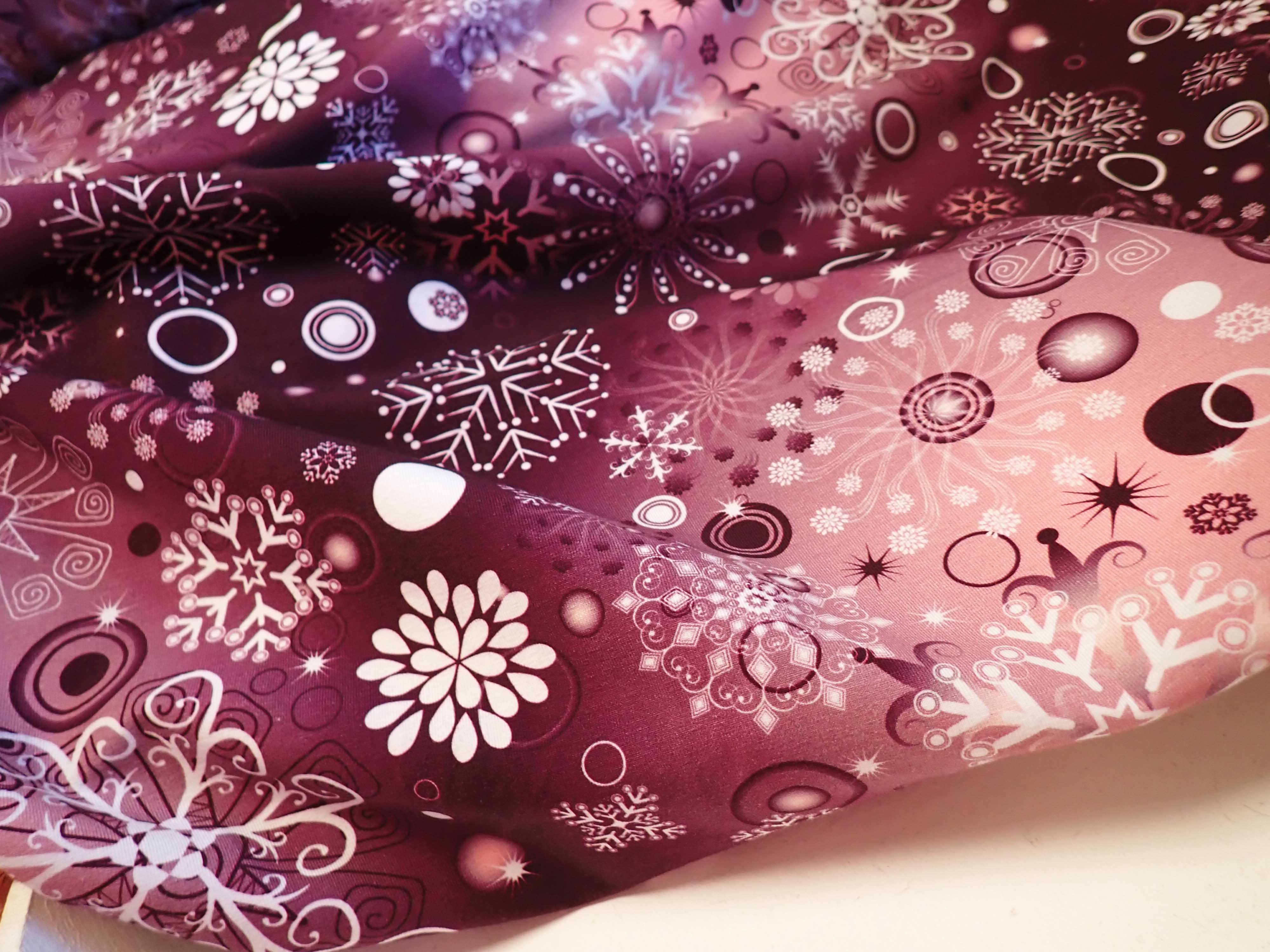 PLETENINA - JERSEY - FOTOTISK - VLOČKY - VÁNOČNÍ