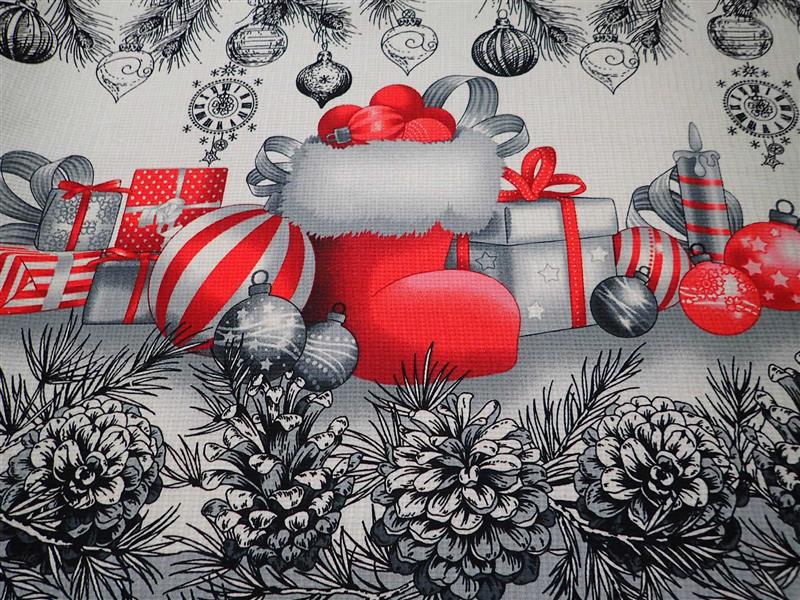 látka - WAFFLE - UTĚRKOVINA - VÁNOČNÍ