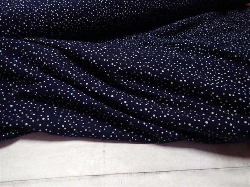 TEPLÁKOVINA - TMAVĚ MODRÁ + BÍLÉ PUNTÍKY