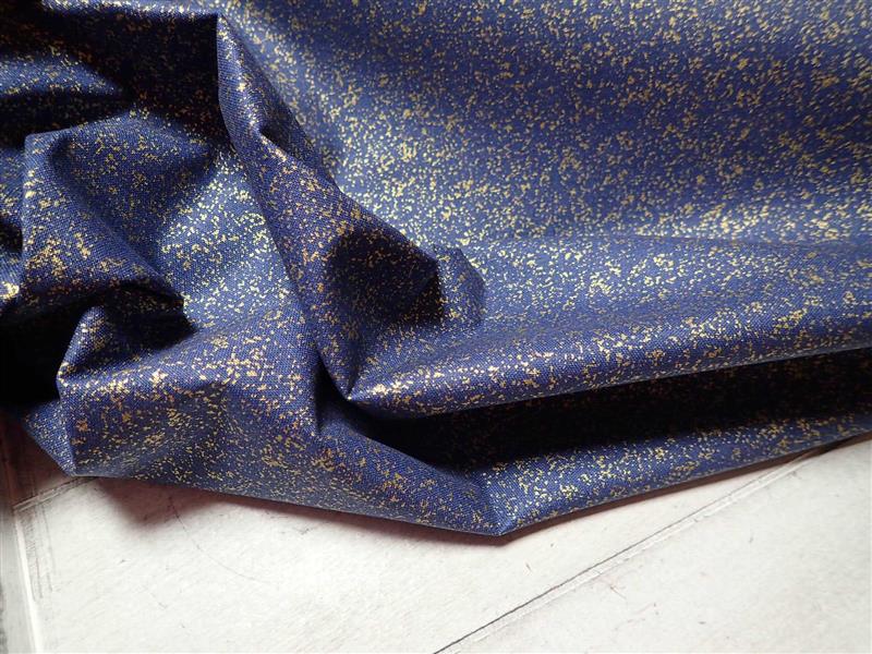 LÁTKA - VÁNOČNÍ - TMAVĚ MODRÁ + ZLATÝ PRACH