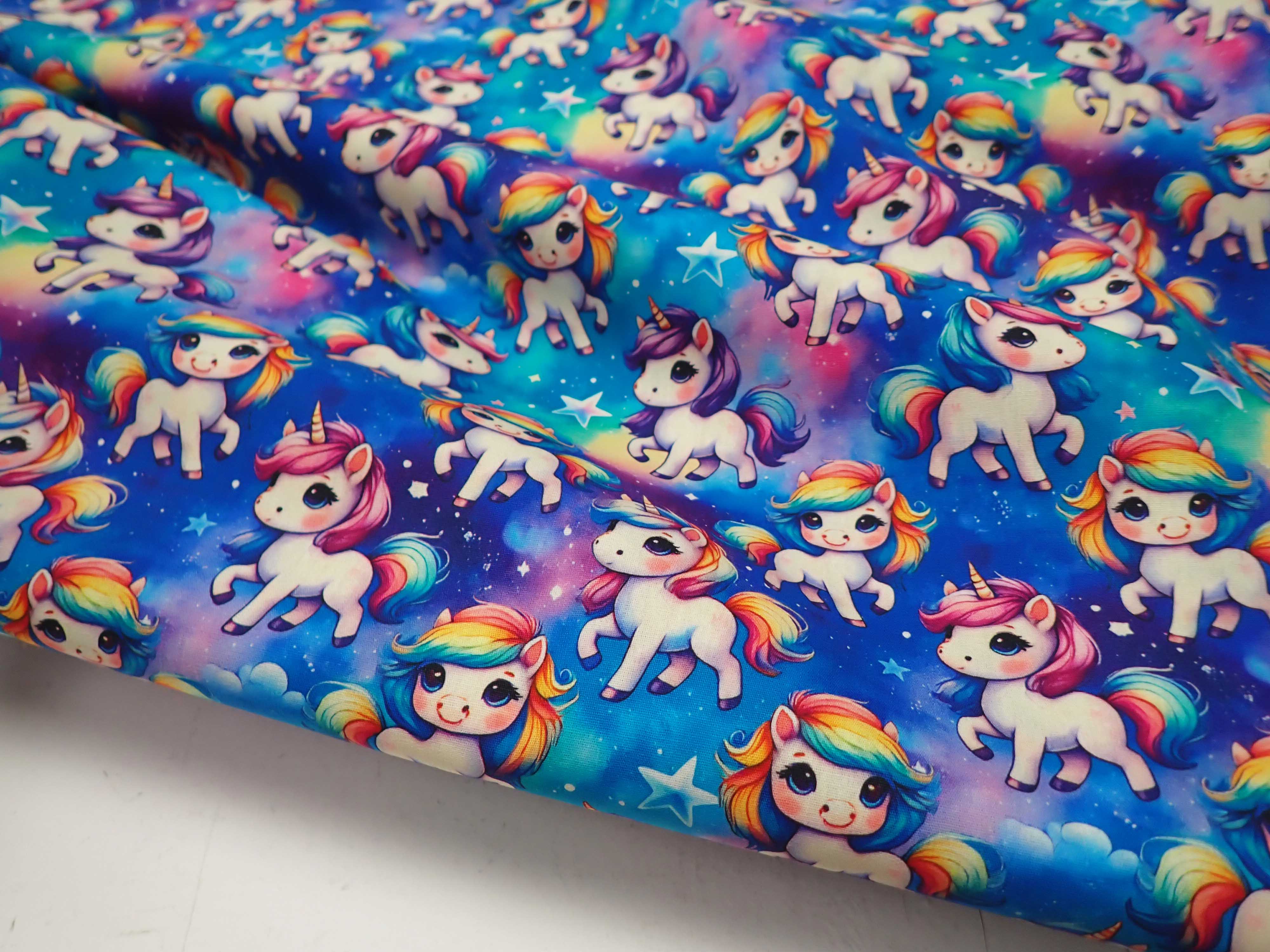 LÁTKA - POPELÍN - JEDNOROŽCI - FOTOTISK