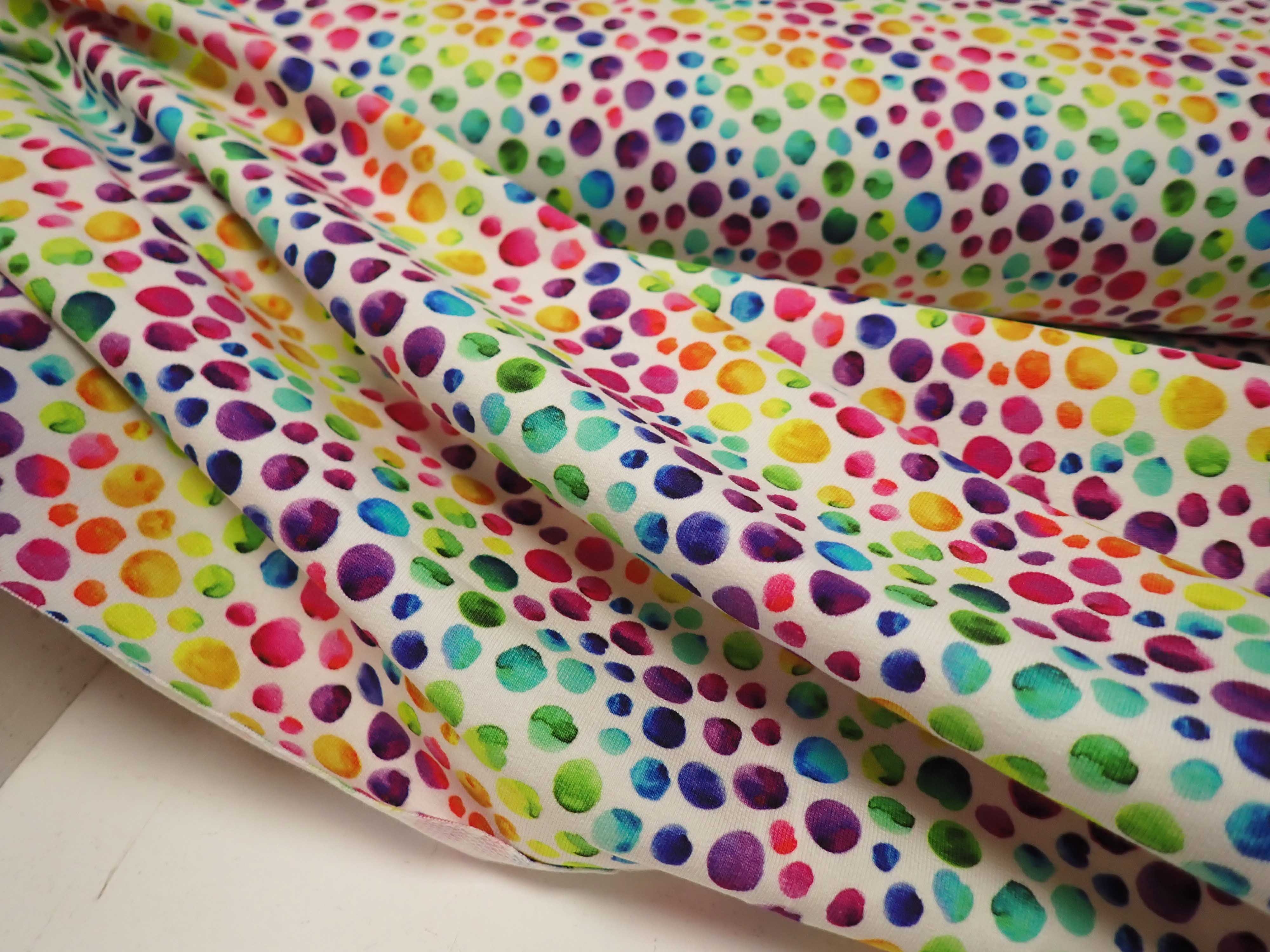 LÁTKA - TEPLÁKOVINA - FOTOTISK - BAREVNÉ PUNTÍKY